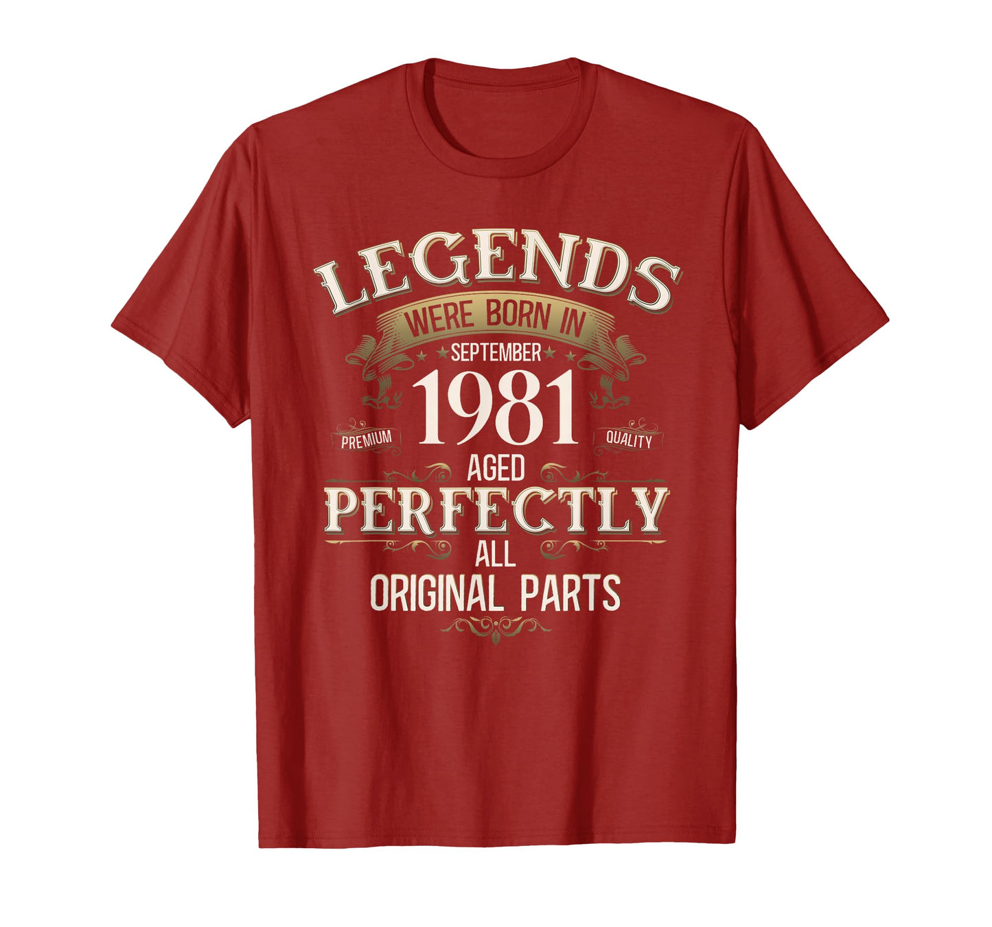 44th Birthday Gift Men Women Legend Since September 1981 T-Shirt
