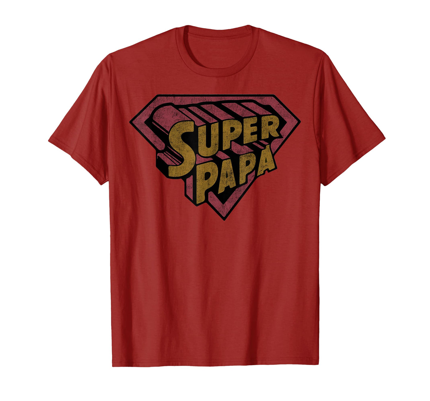 Super Papa Hero Shield Emblem Design T-Shirt