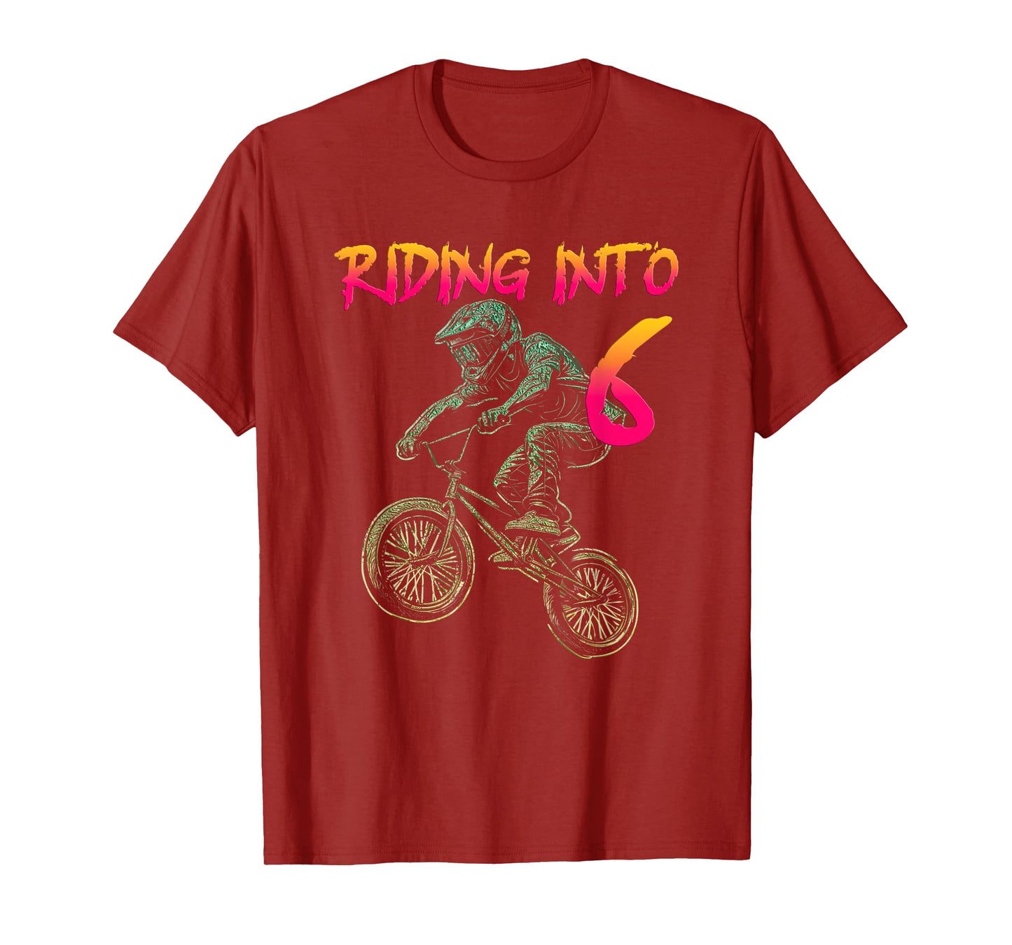 Funny 6 Year Old Bmx Birthday Boy Bicycle 6th Birthday T-Shirt