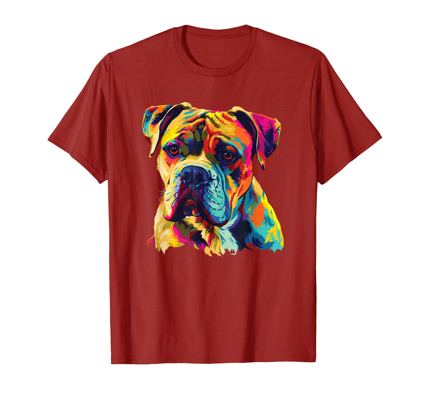 Watercolor Colorful American Bulldog Dog T-Shirt for Men Women Girls Kids