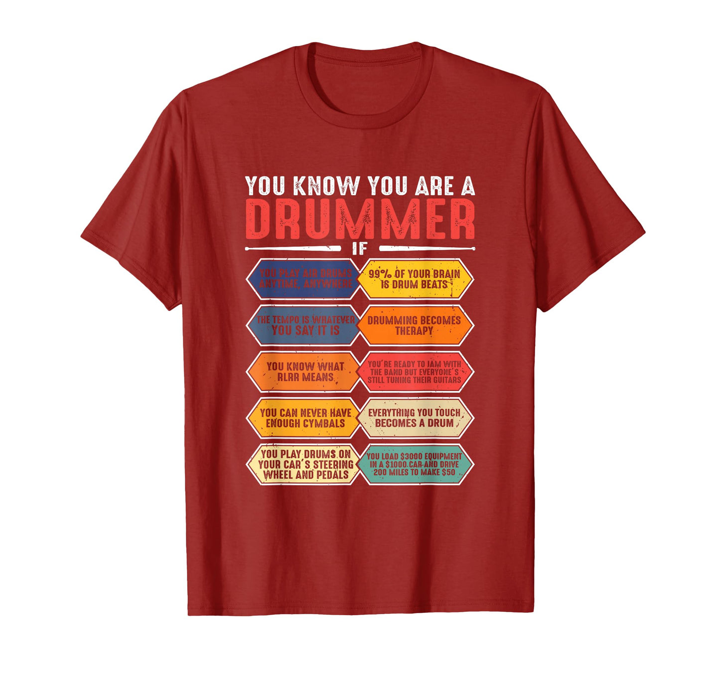 Drummer Drumming Lover Drum Player Percussion Percussionist T-Shirt