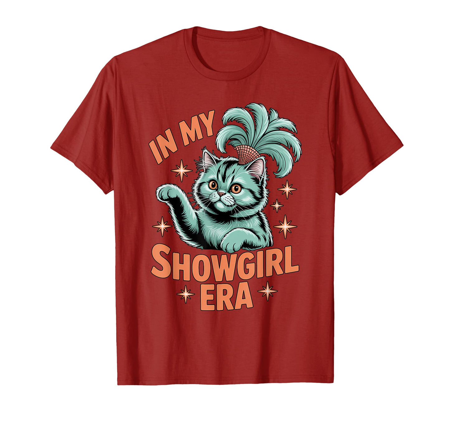 in My Showgirl Era Funny Cat Retro Costume T-Shirt