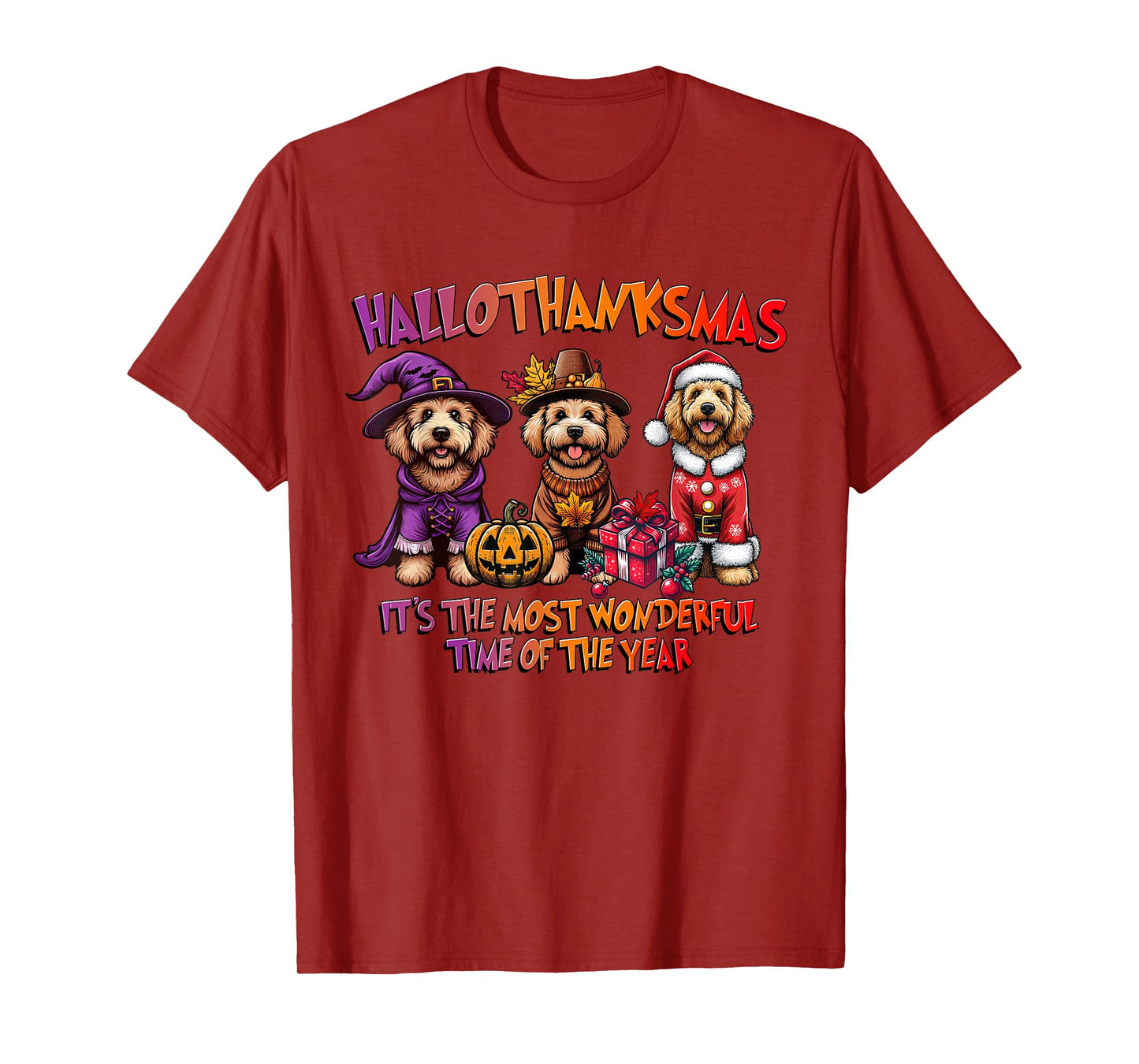 Labradoodle Halloween Thanksgiving Christmas Men Women Kid T-Shirt