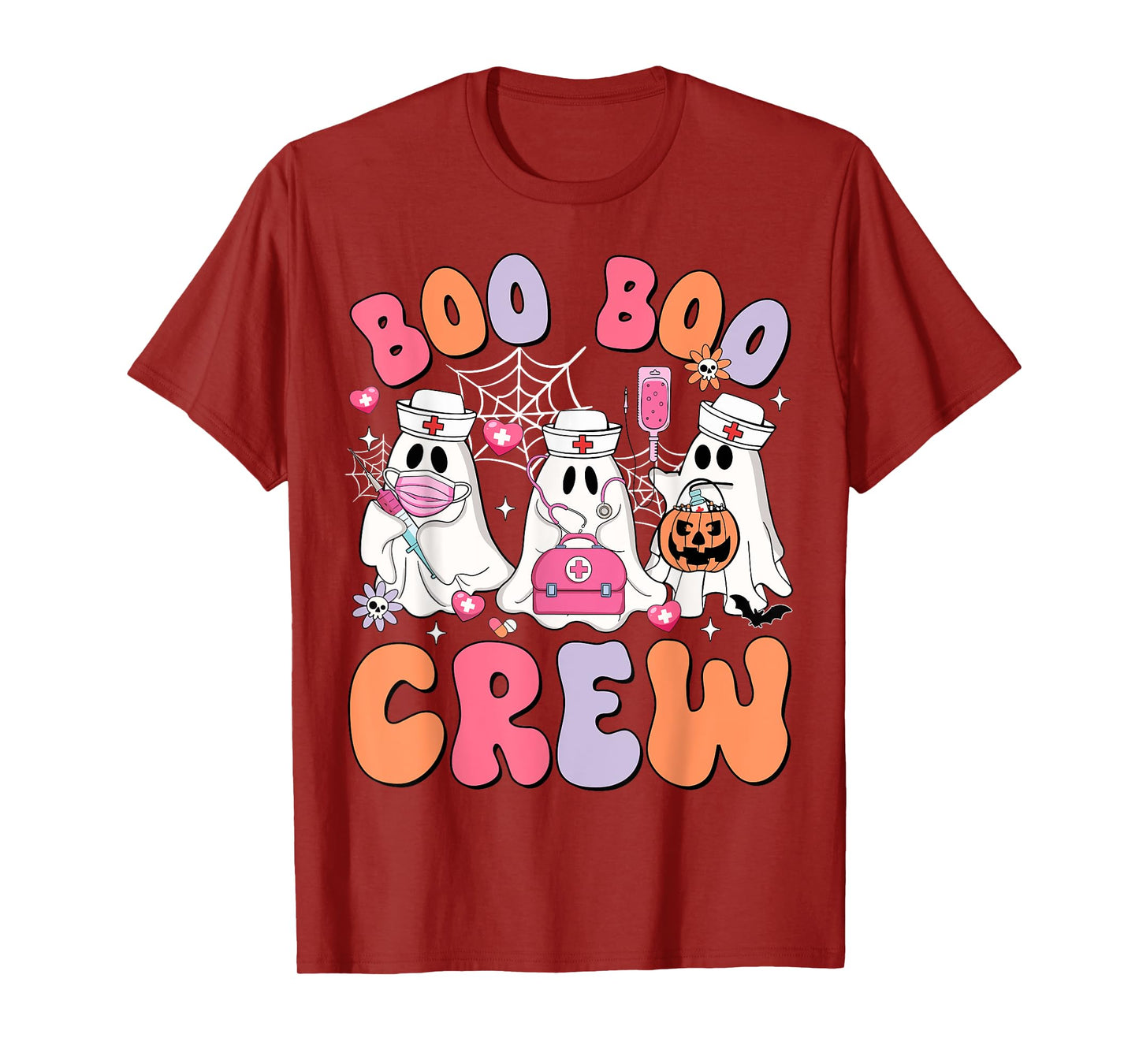 Boo Boo Crew Nurse Funny Ghost Halloween Nurse Life Women T-Shirt