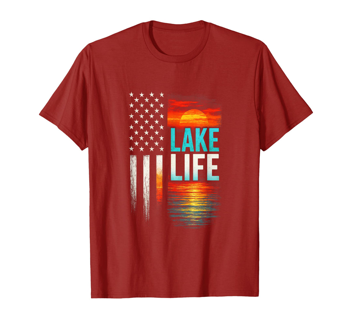 Lake Life - Lake Life Boating Fisherman Sunset T-Shirt
