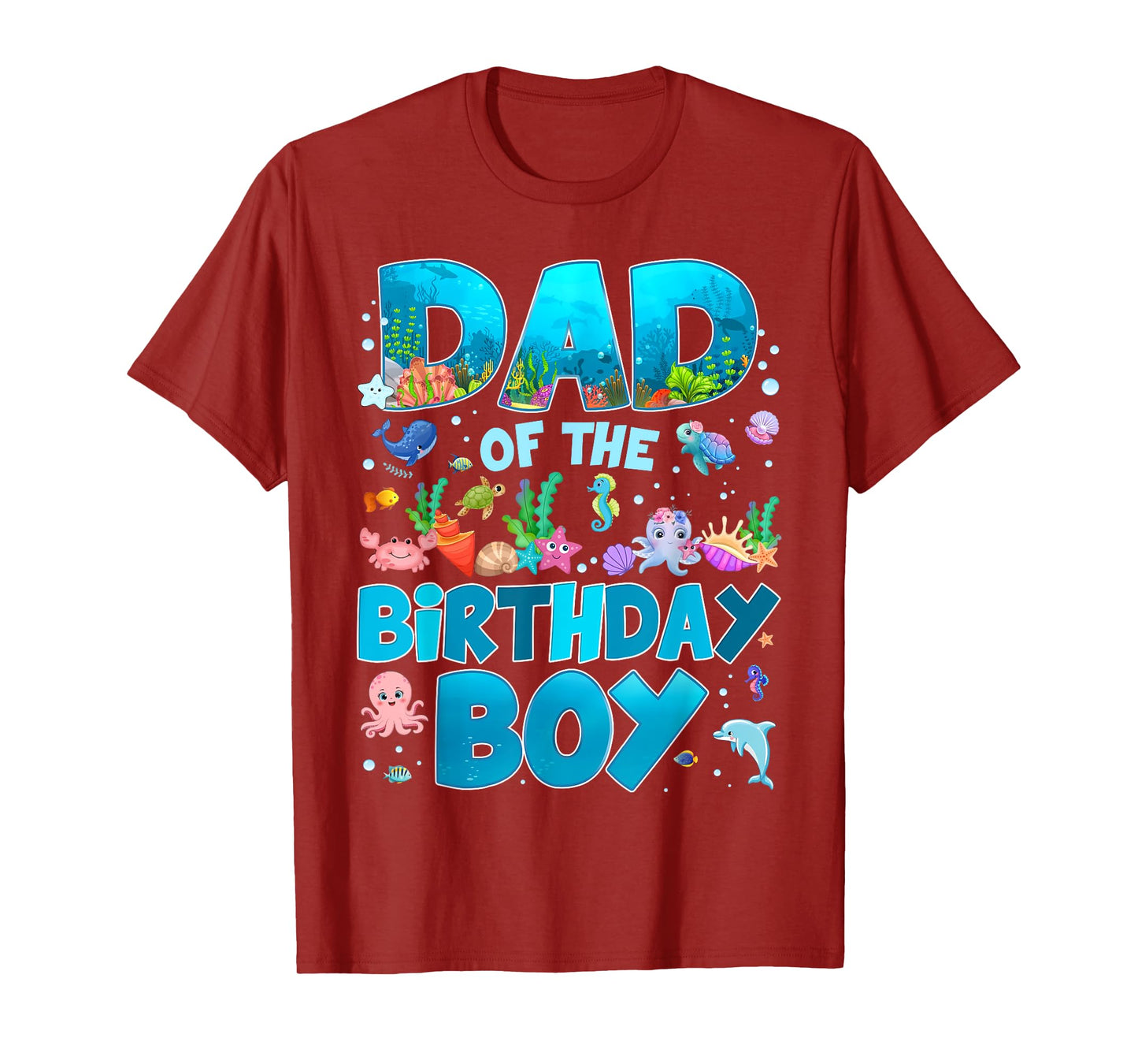 Dad of The Birthday Boy Ocean Animal Wildlife Bday Family T-Shirt