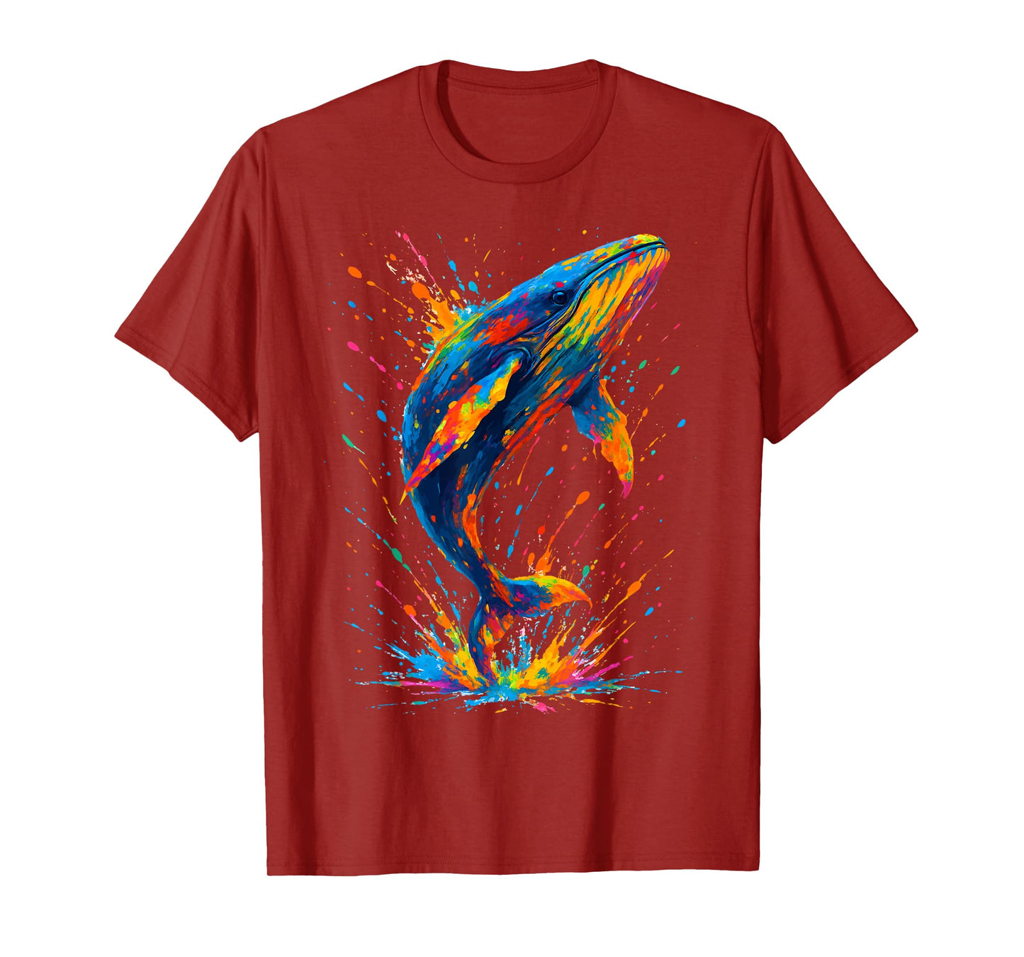 Colorful Whale Splash Ink Art Ocean Animal Whale lovers T-Shirt
