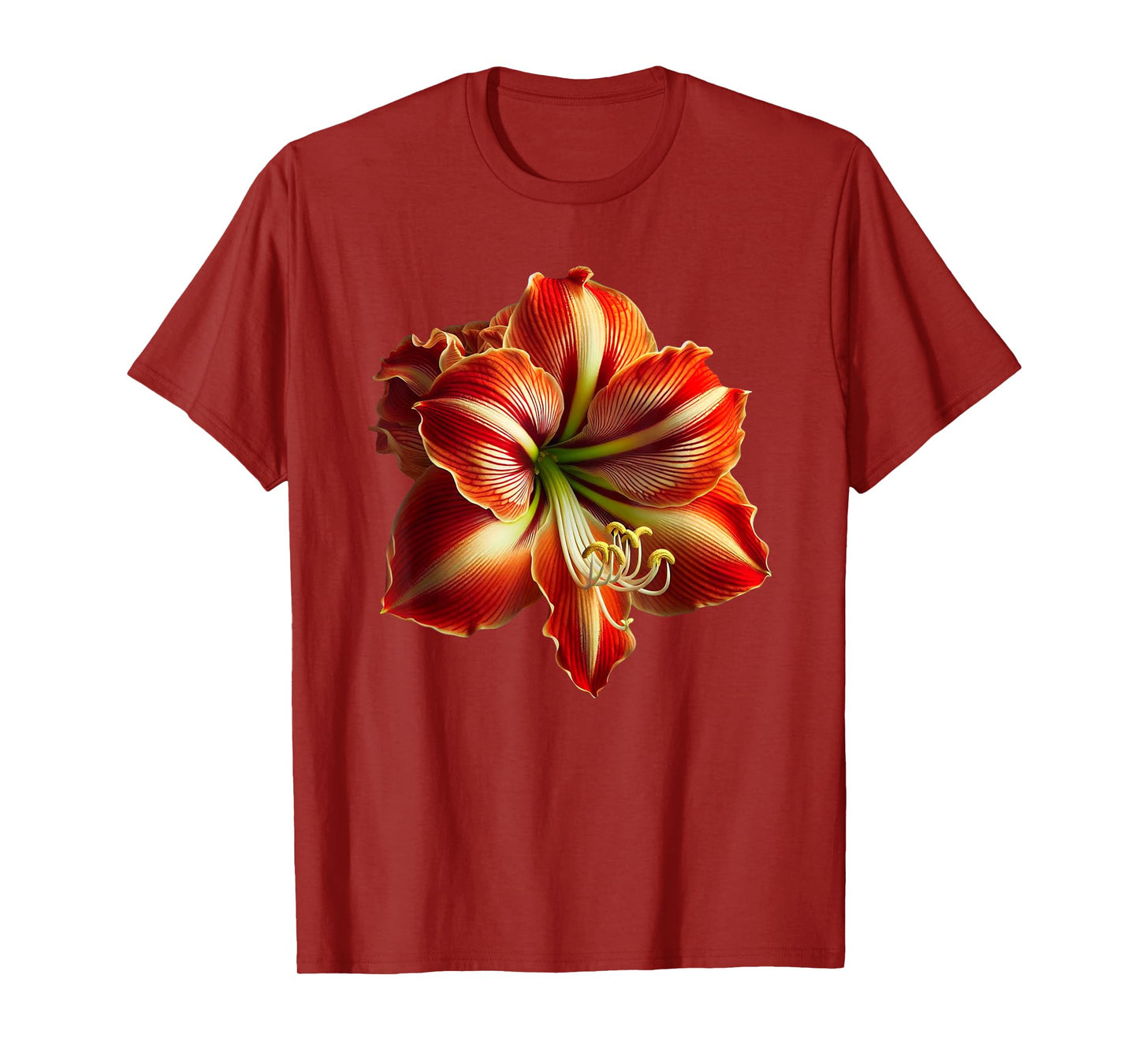 Fantastic Gorgeous Red Amaryllis Flower Shapes Mania T-Shirt