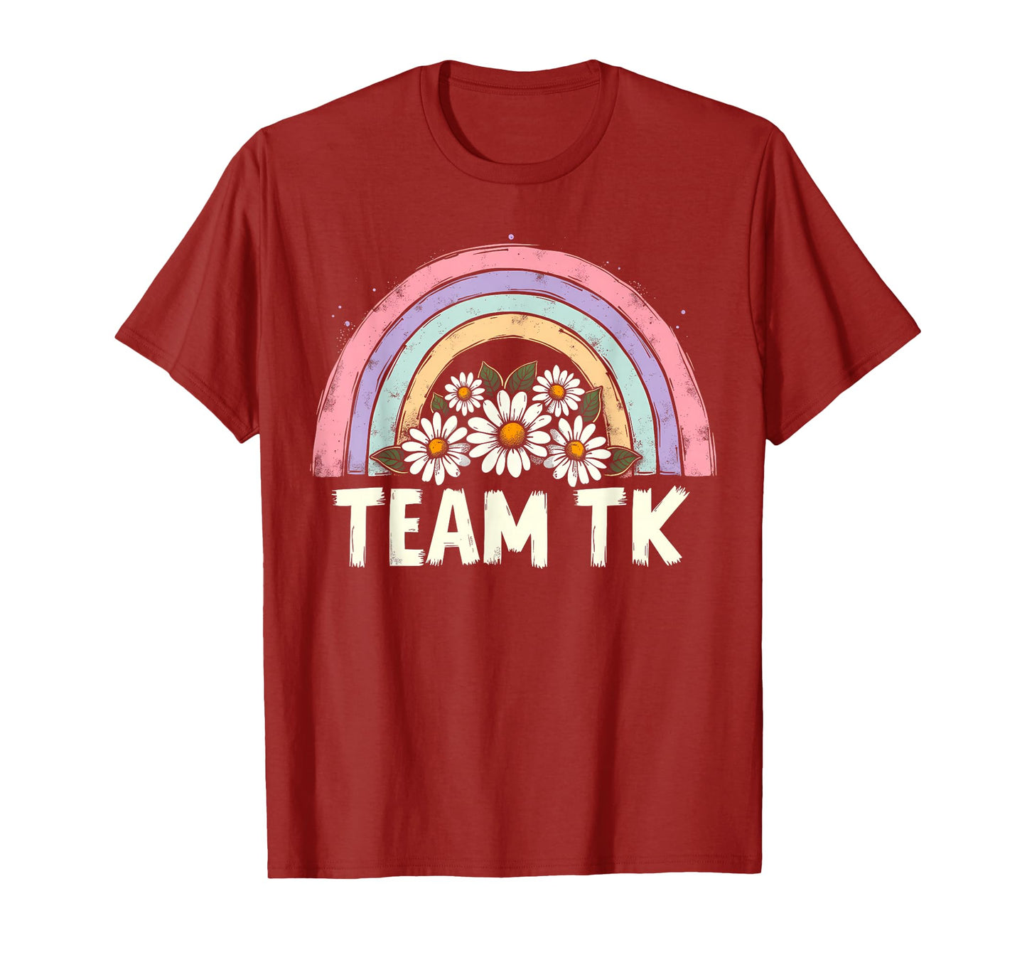 Team TK Retro Teacher Daisy Colorful - TK School Back Design T-Shirt