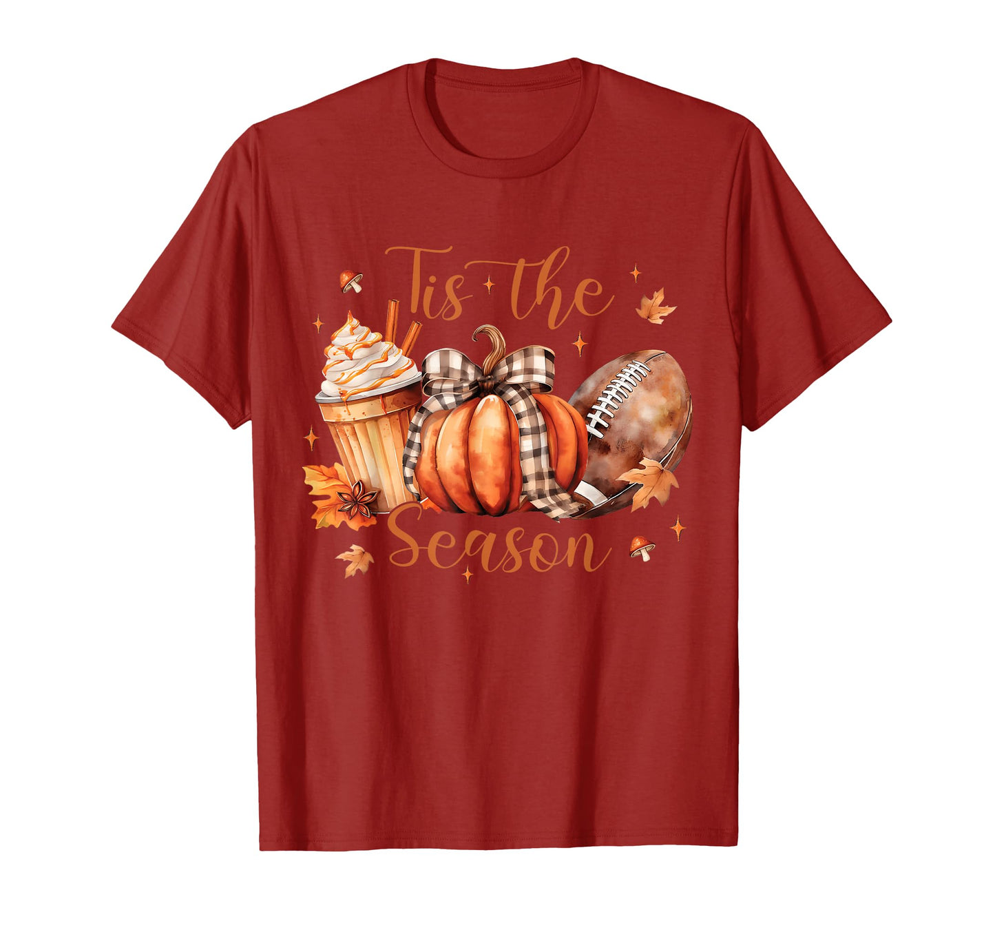 Coquette Tis The Season Pumpkin Thanksgiving Fall Football T-Shirt