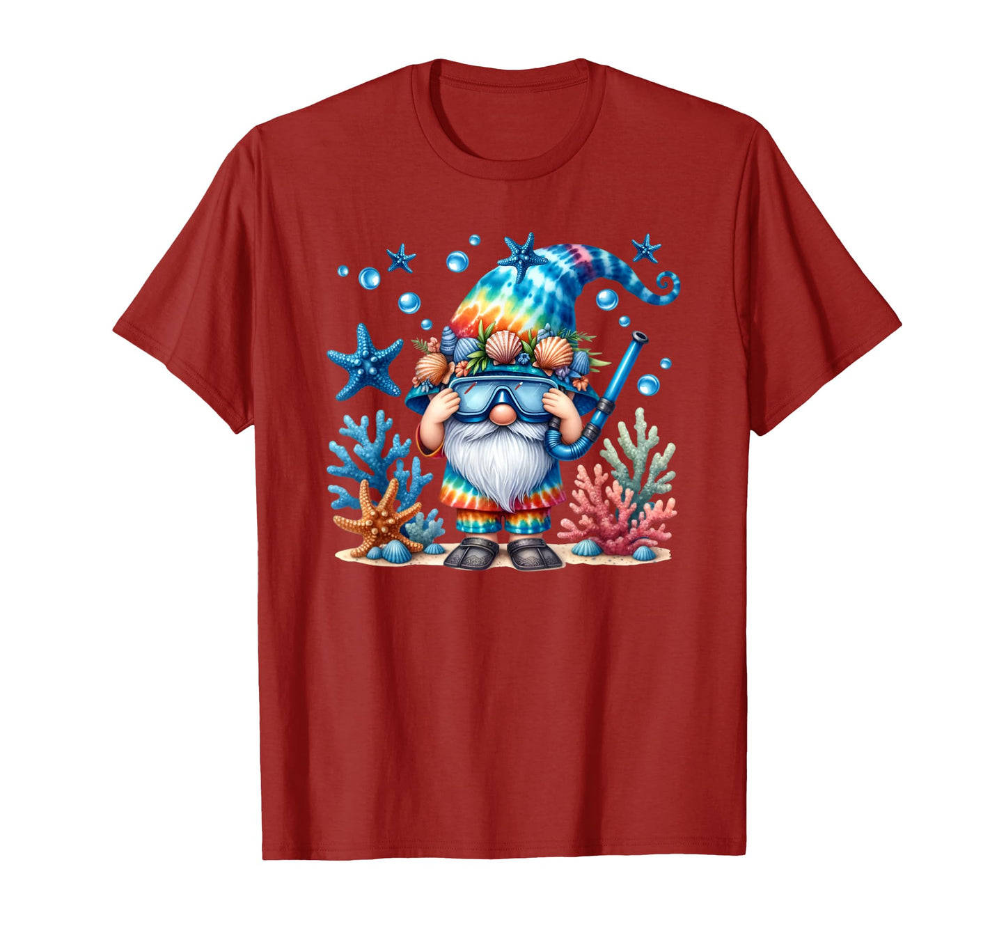 Scuba Diving Accessories Summer Gnome For Beach Vacation T-Shirt