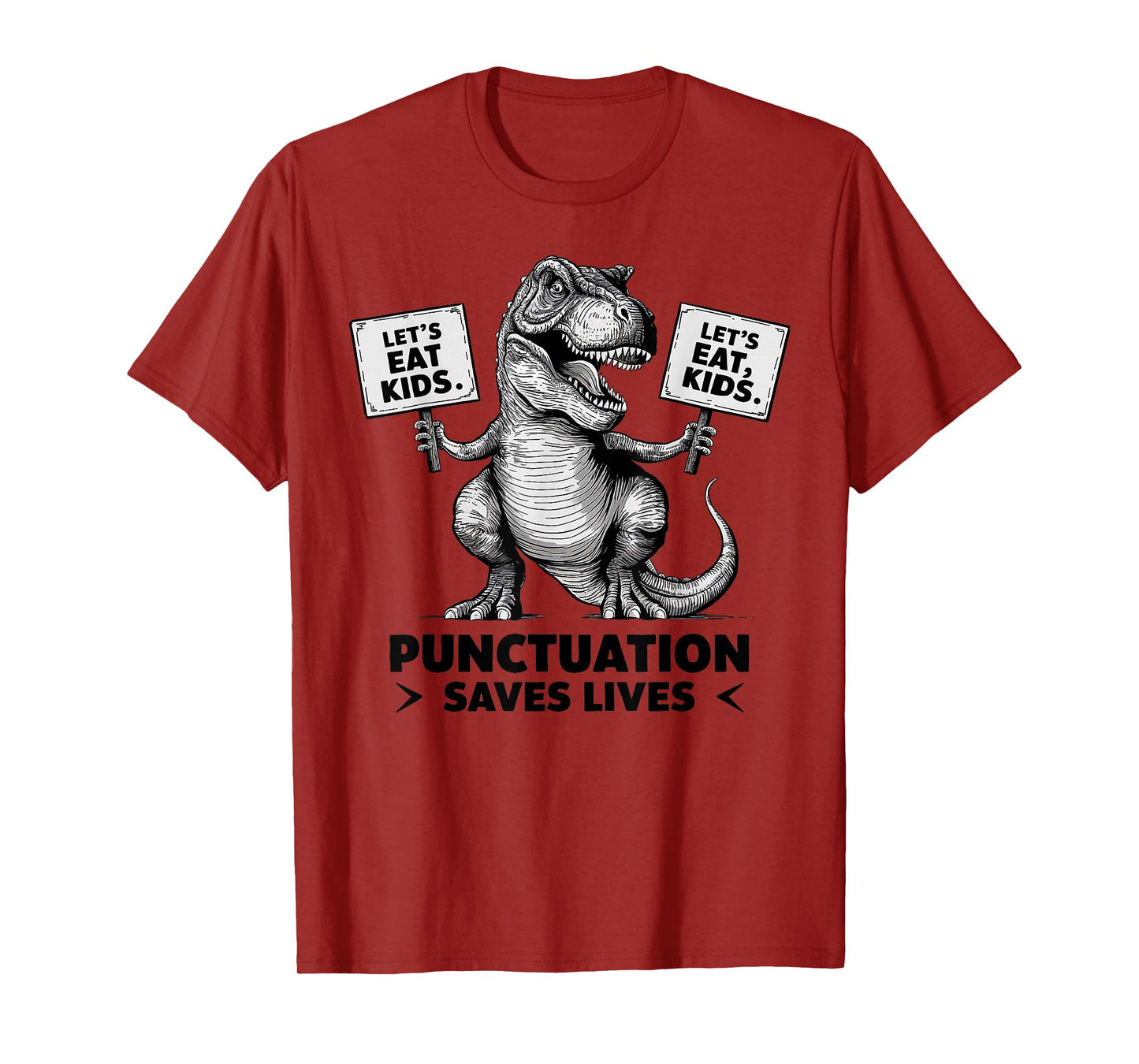 Funny Let's Eat for Kids Punctuation Saves Lives T-Shirt