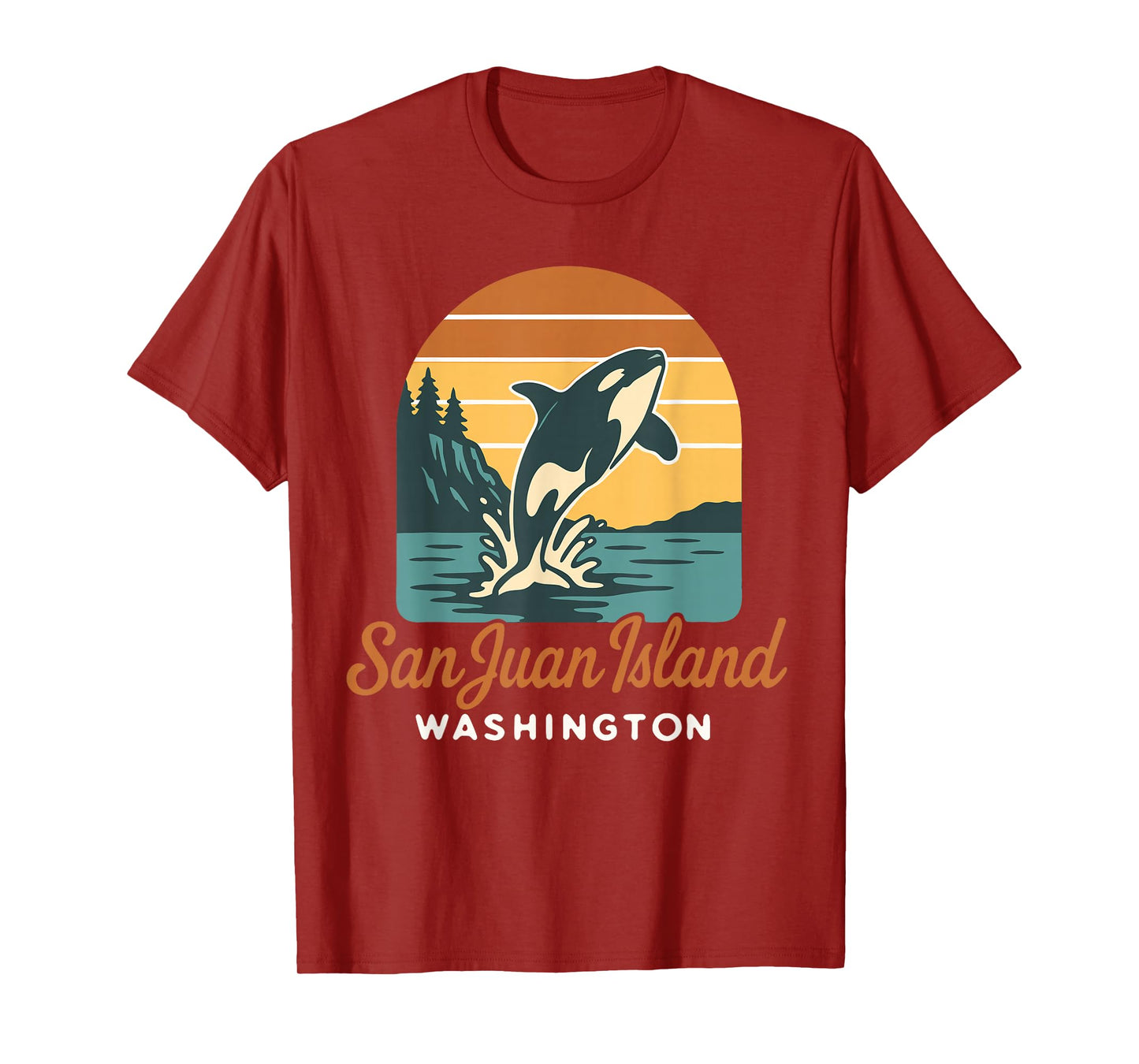 San Juan Island Washington Orca Sunset T-Shirt