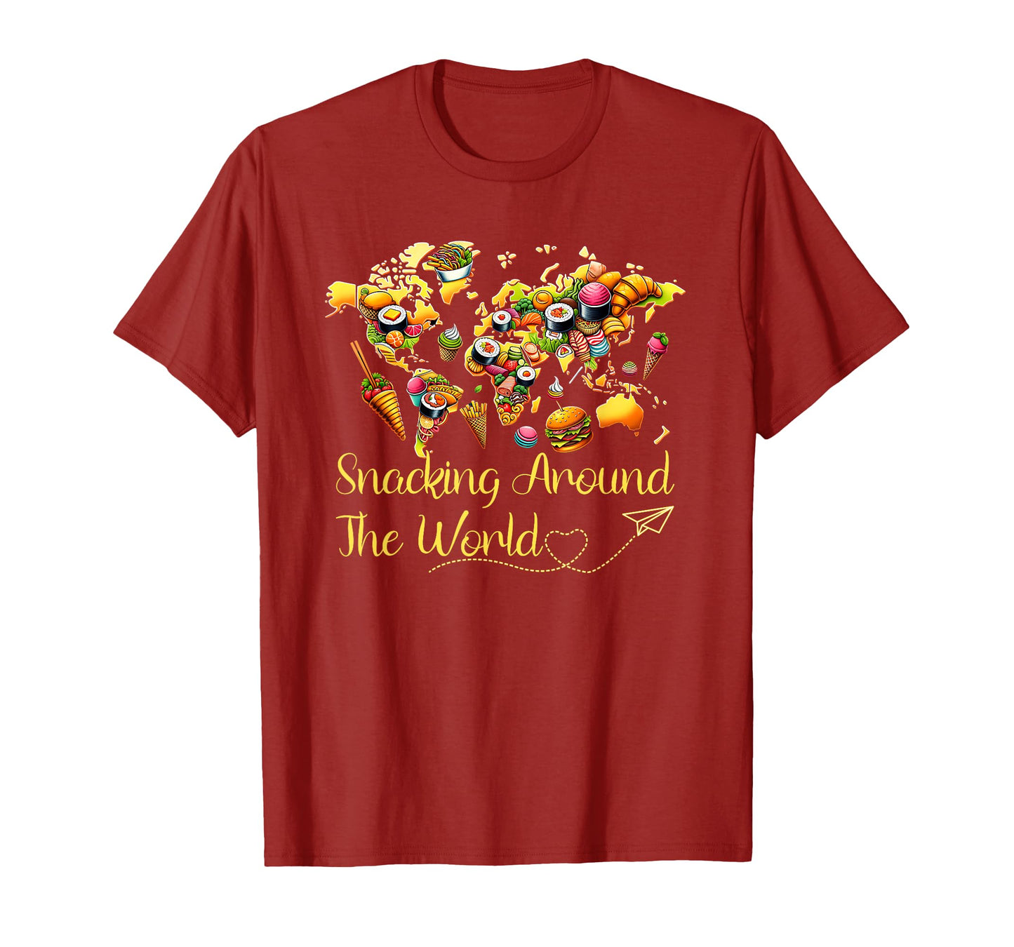 Snacking Around The World Funny Global Food T-Shirt