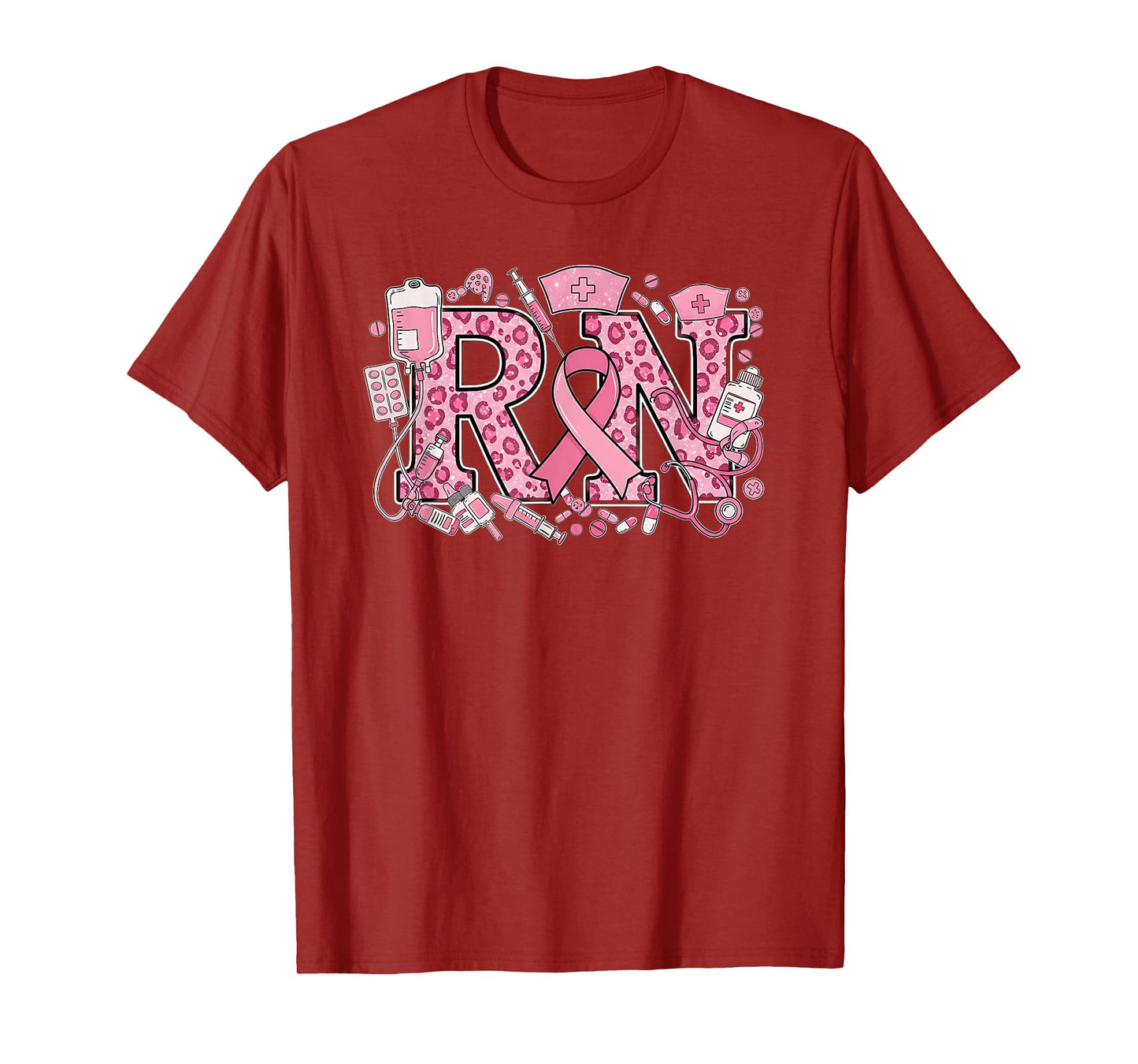 Nurse Scrub Life in October We Wear Pink Breast Cancer Fall T-Shirt