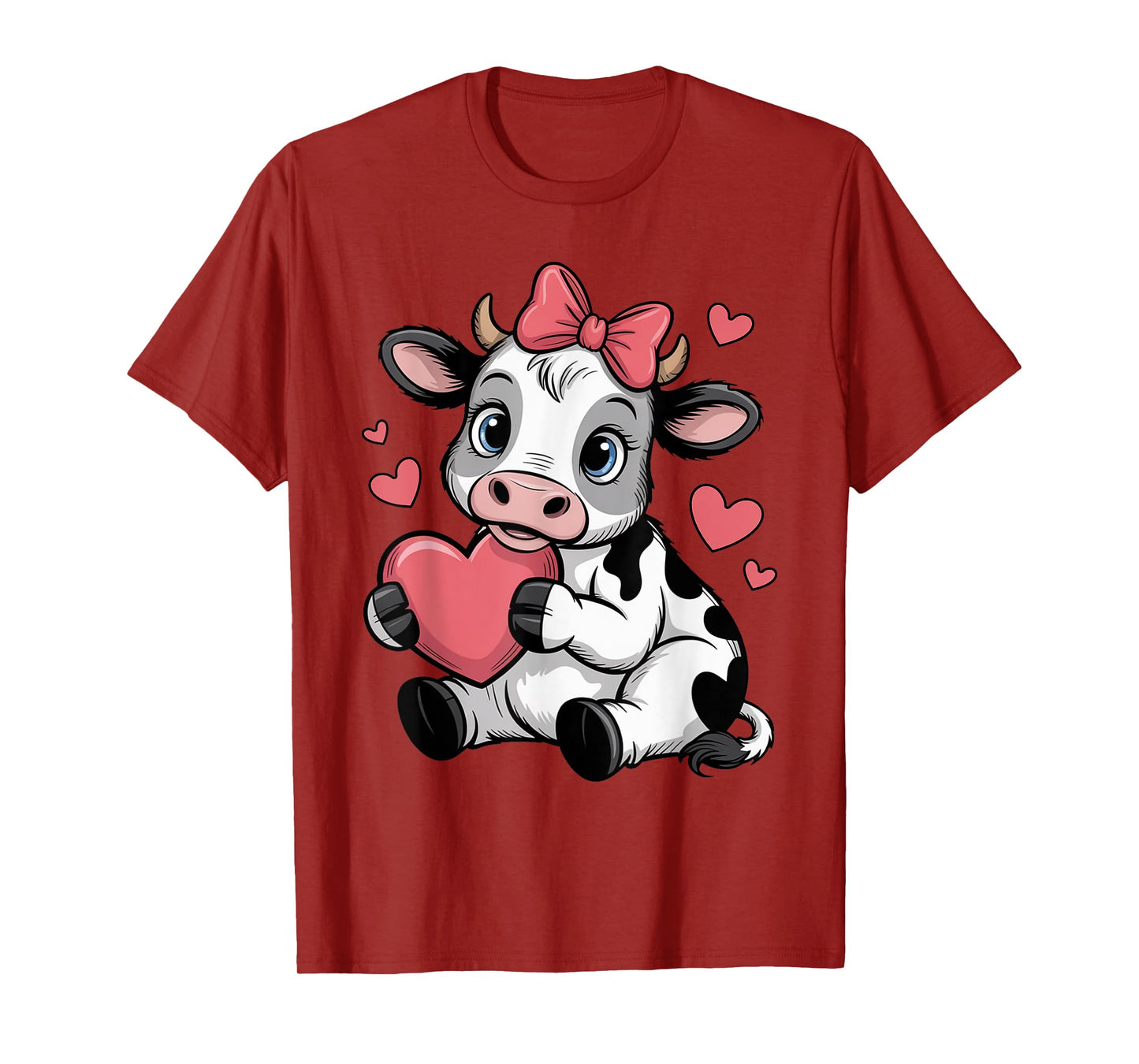 Black White Cow Pink Coquette Bow Cow Cattle Farmer Cow T-Shirt