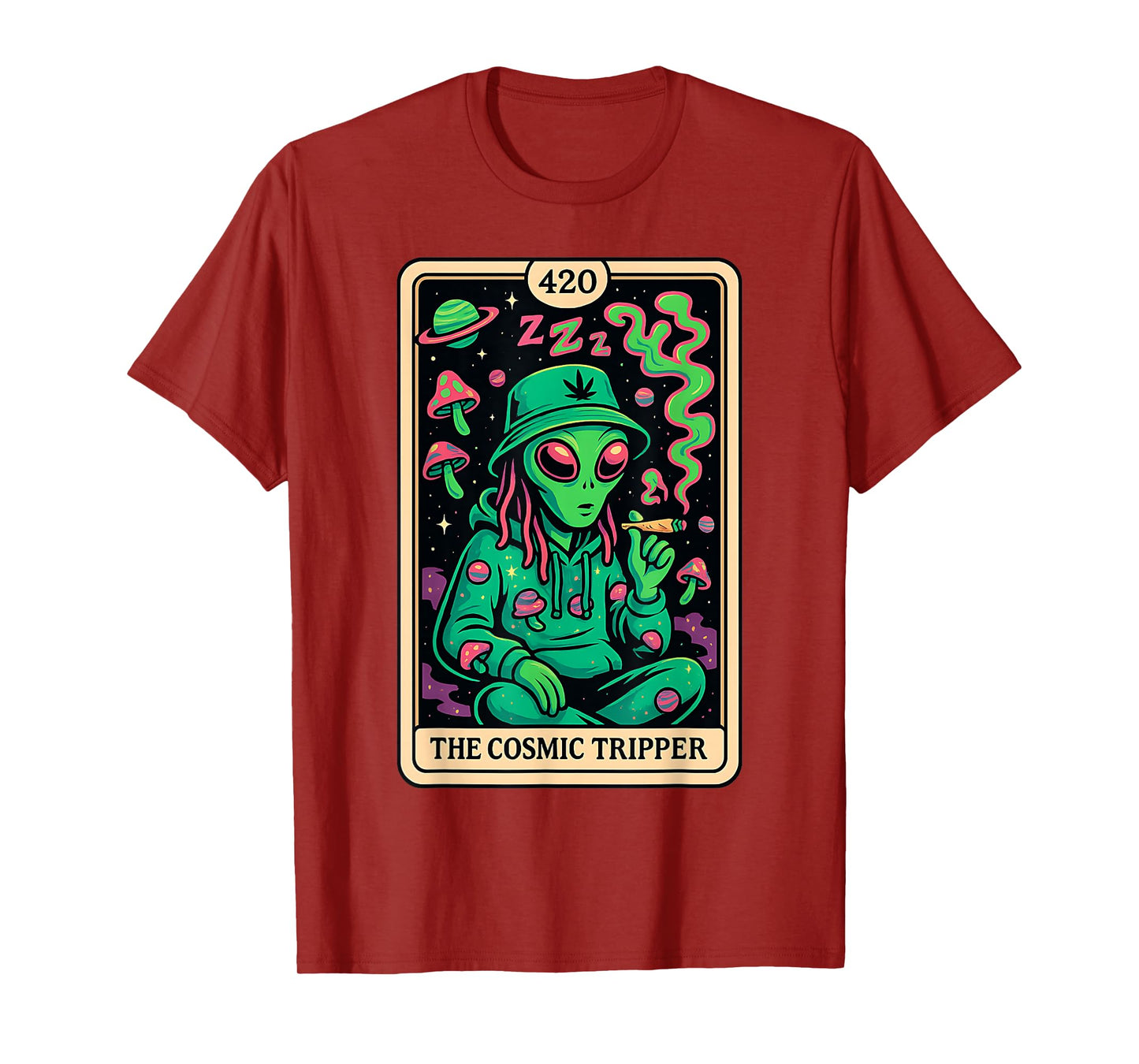 Cosmic Tripper Alien 420 Stoner Psychedelic Weed Space Vibe T-Shirt