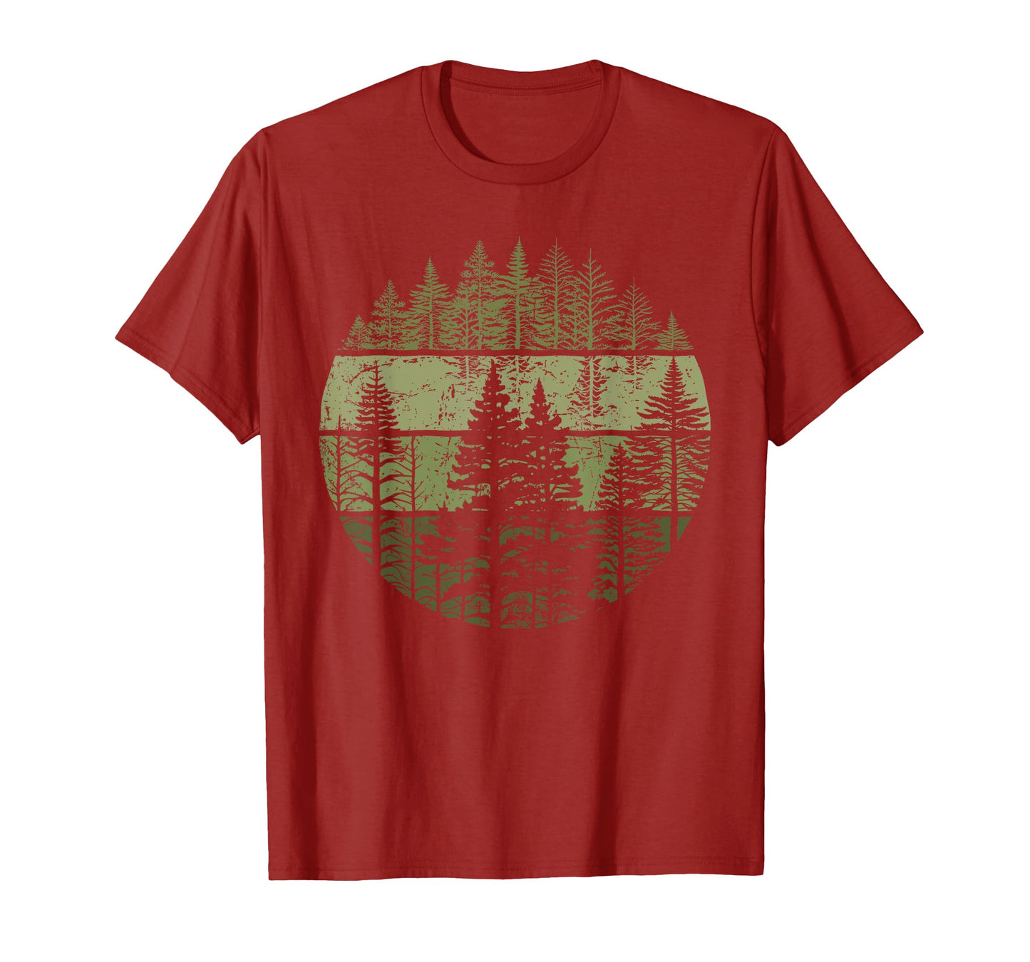 Retro Wildlife Trees Outdoors Nature Forest Vintage T-Shirt