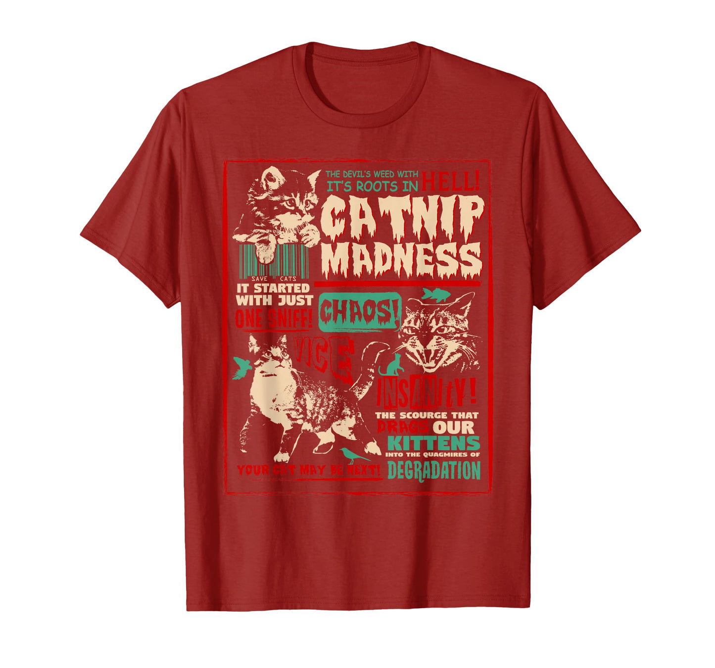 Catnip Madness Cute Kitten Cat Lover Gift Cat Owners T-Shirt