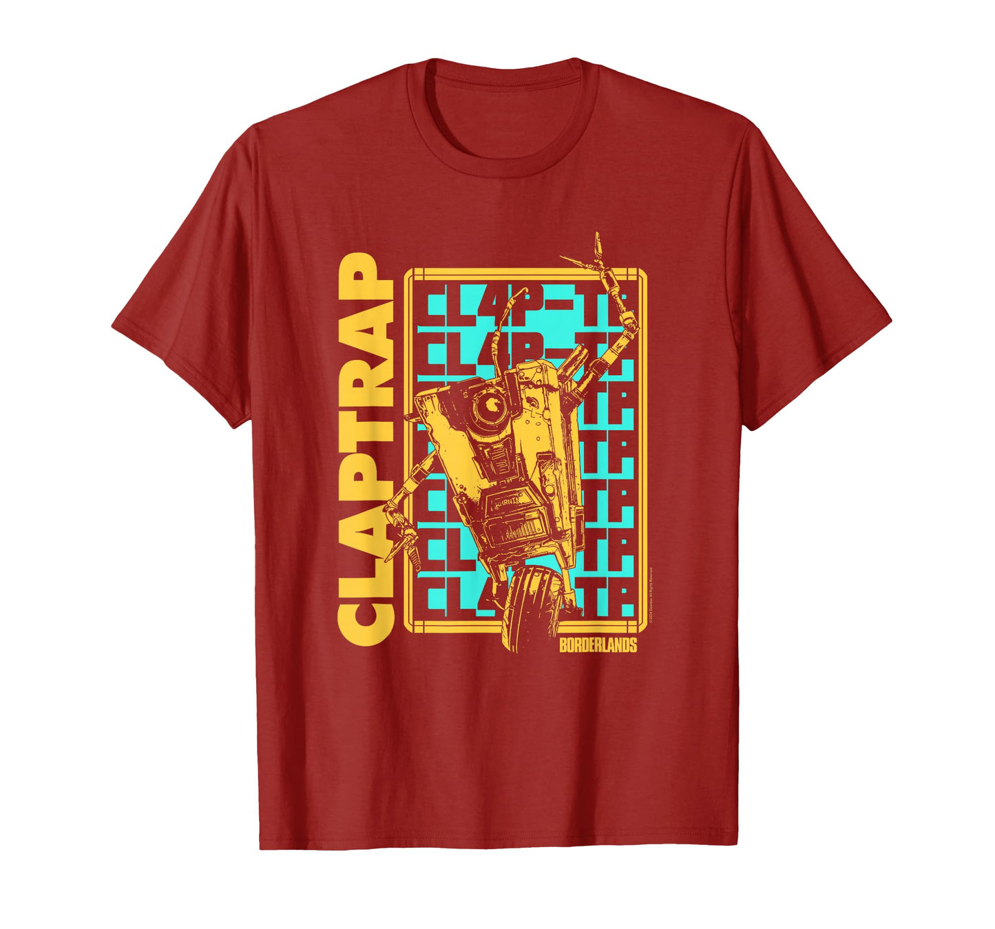 Borderlands Claptrap Repeating Text Video Game T-Shirt