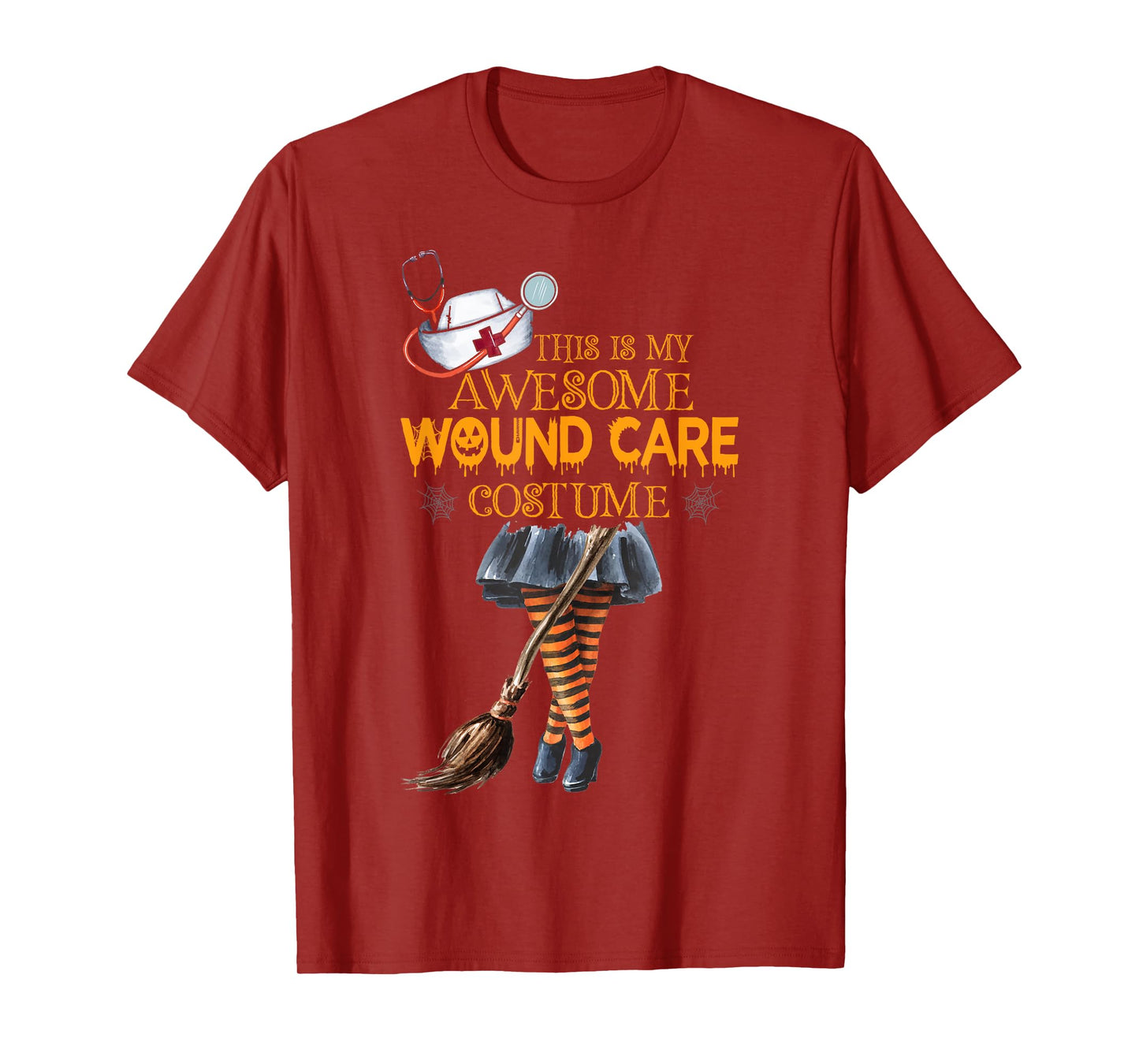 Wound Care Nurse Costume Witch Halloween Nurse T-Shirt