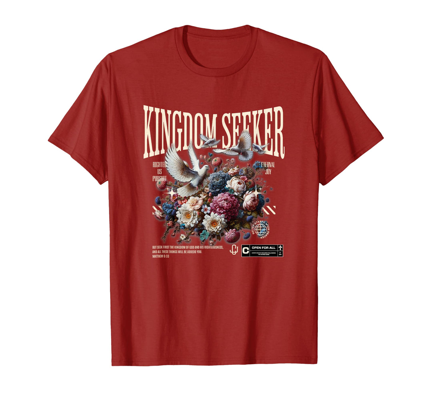 Kingdom Seeker Flowers and Doves T-Shirt
