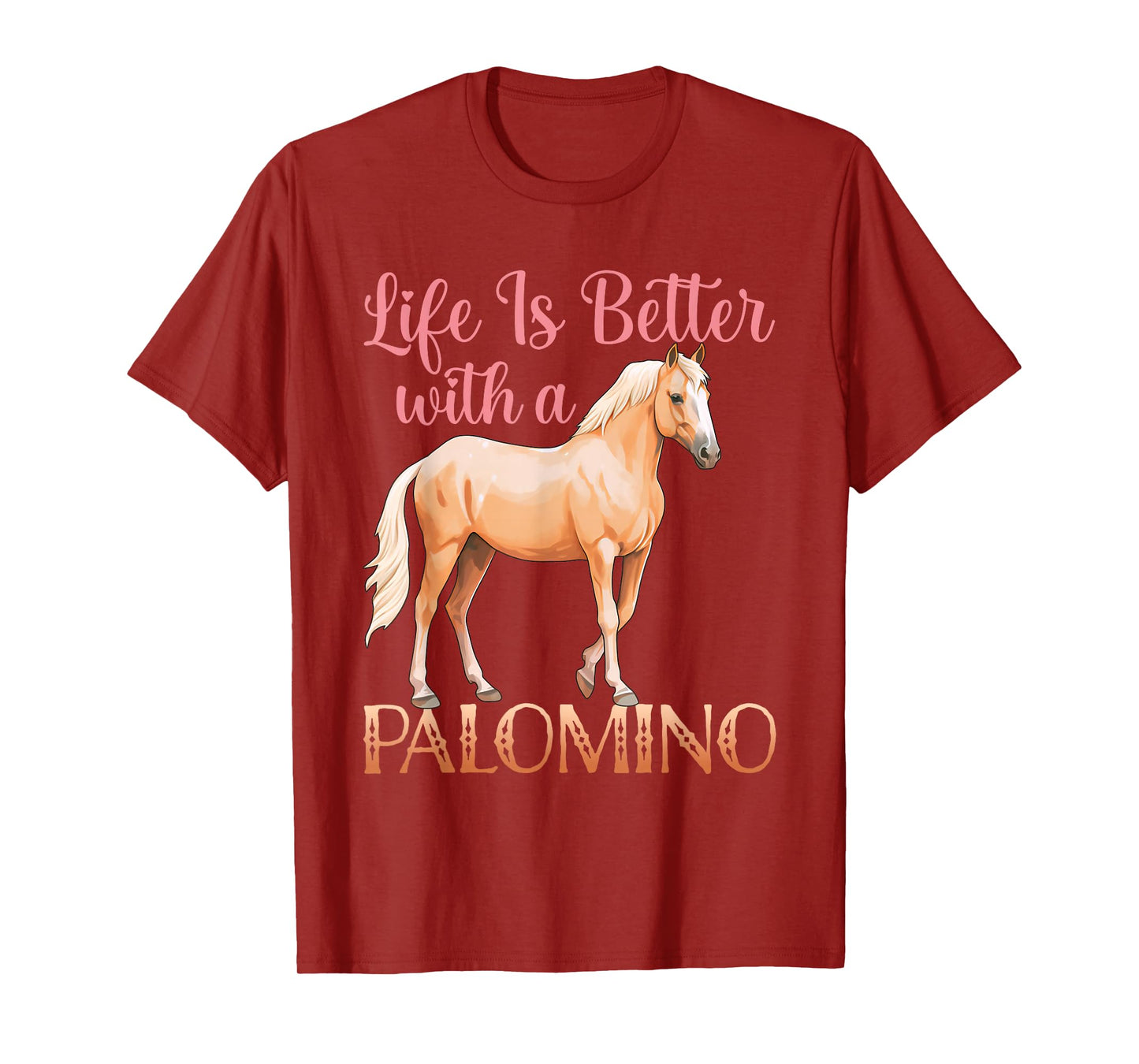 Palomino Horse Lover Cute Equestrian Riding T-Shirt