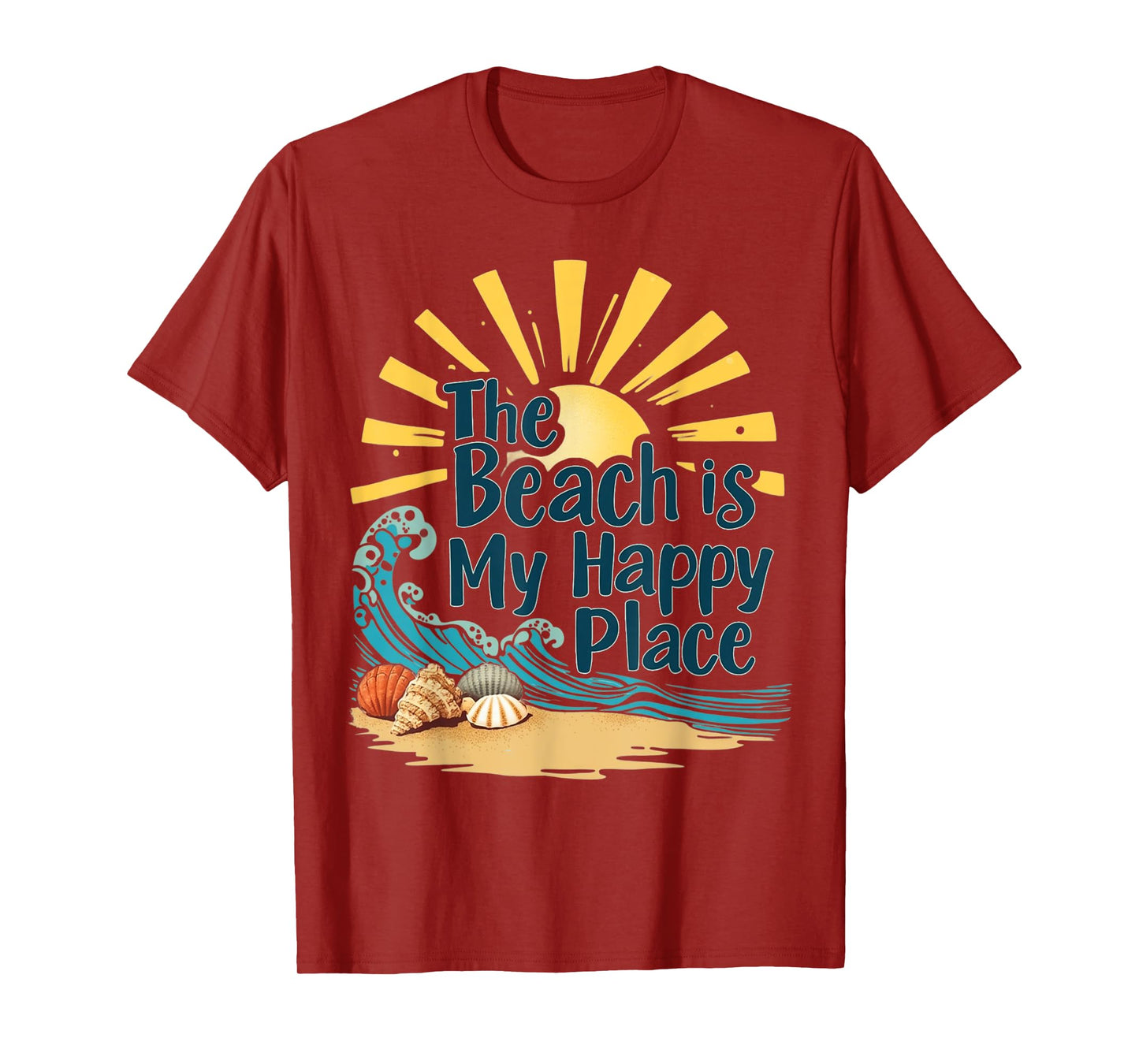 Beach Shirt Women The Beach is My Happy Place Casual Summer T-Shirt