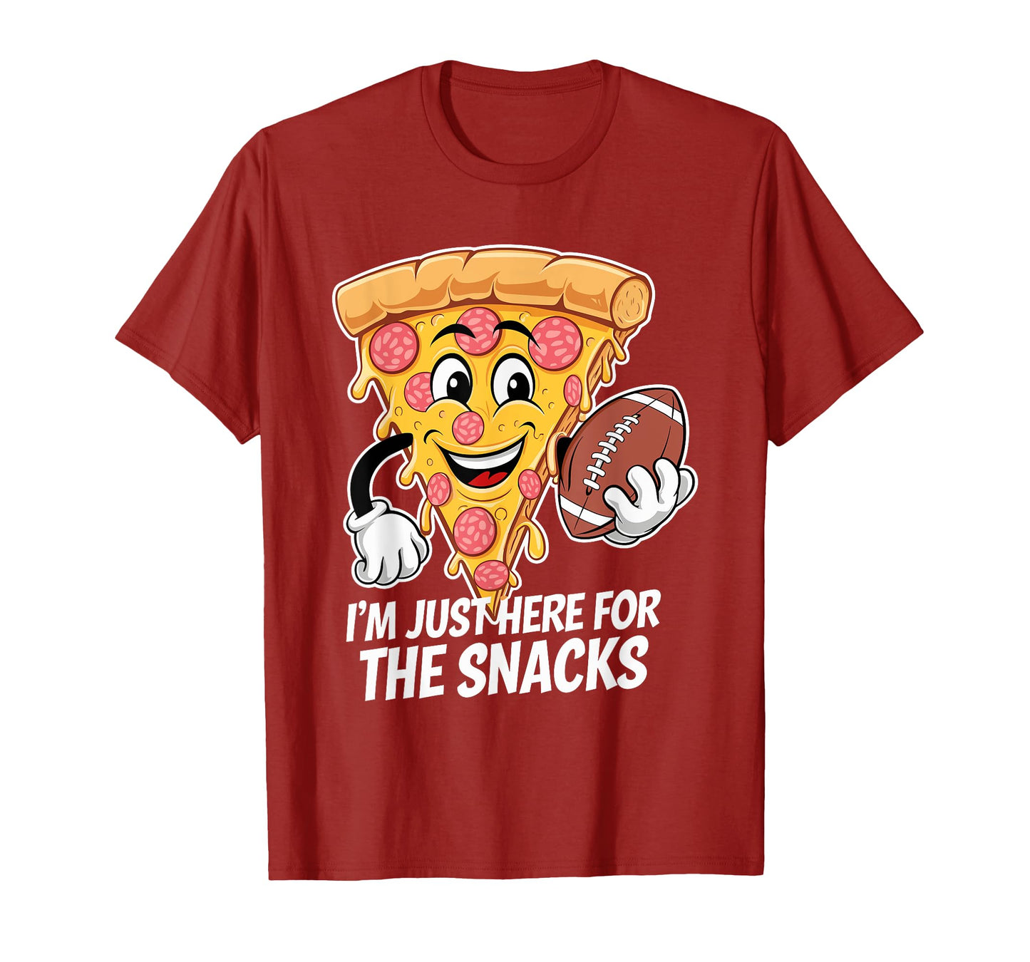 Funny I'm Just Here For The Snacks Football T-Shirt