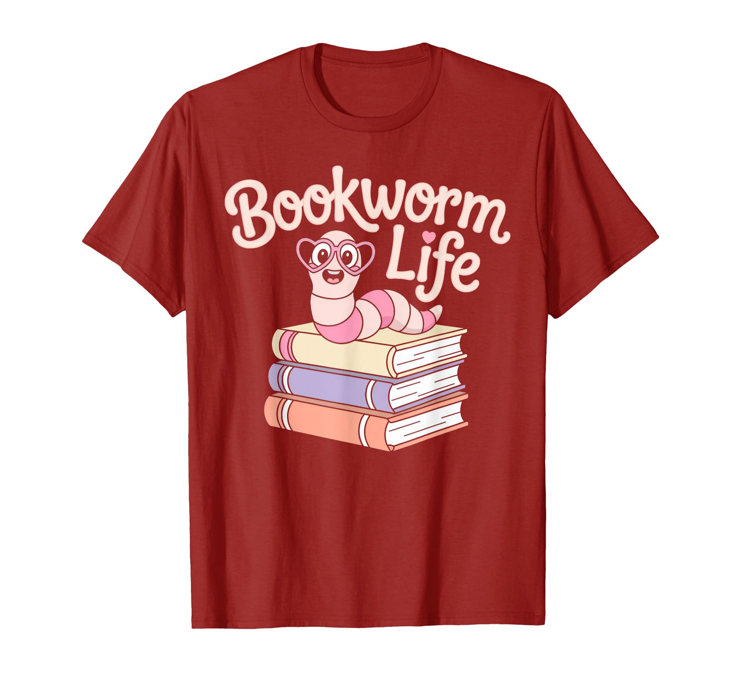 Bookworm Life Cute Worm on Books T-Shirt