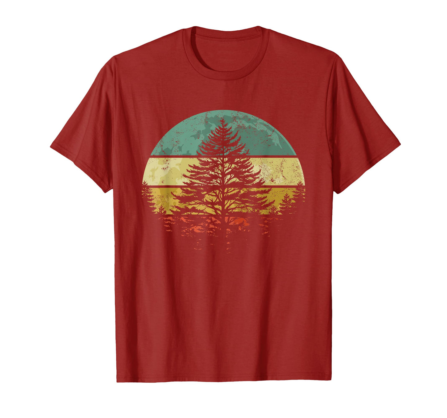 Wildlife Hiking Trip Outdoor Camping Nature Trees Retro Moon T-Shirt
