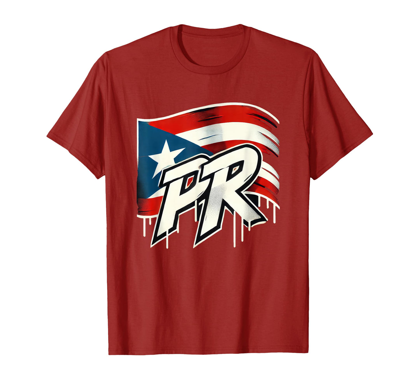 PR Puerto Rico Flag Emblem Logo Graffiti Street Art Fun Cool T-Shirt