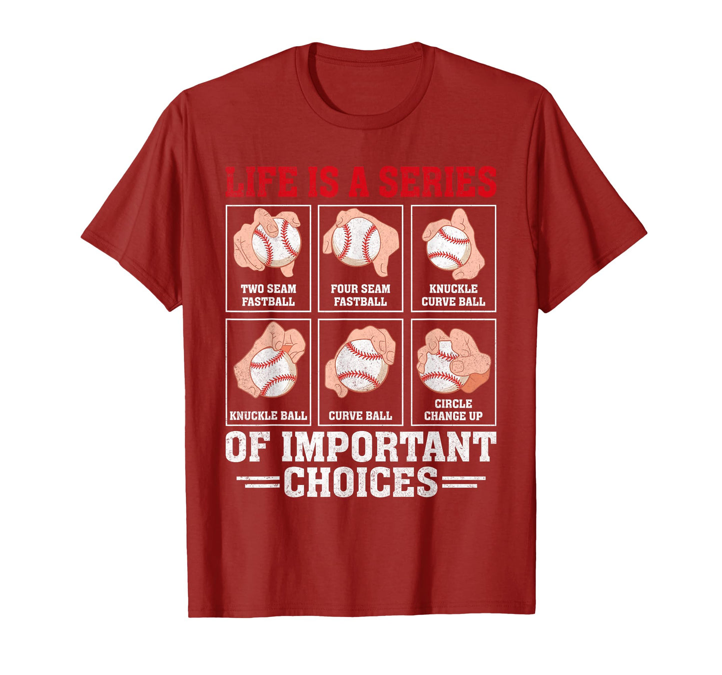 Types of Baseball Pitches Shirt Funny Life Choices Pitcher T-Shirt
