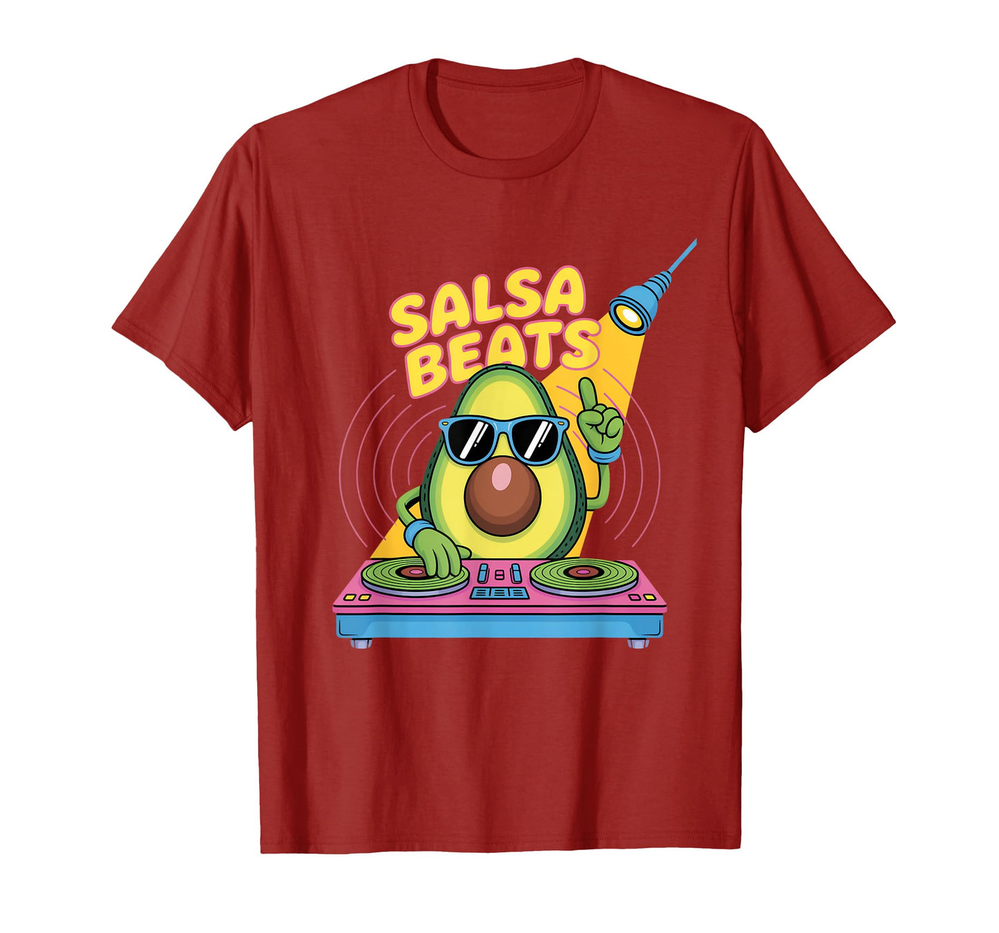Salsa Beats Avocado Dj Party Vibes T-Shirt