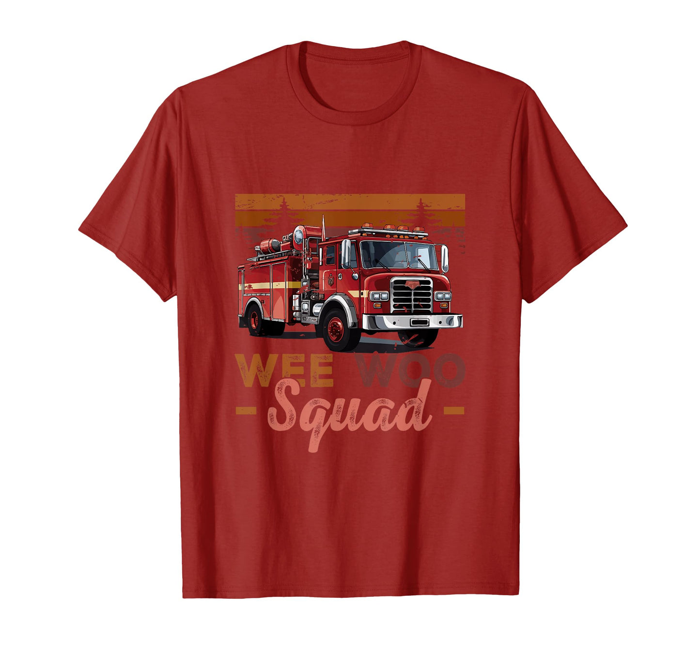 Wee Woo Squad Fire Truck Firefighter Vintage Fire Engine T-Shirt