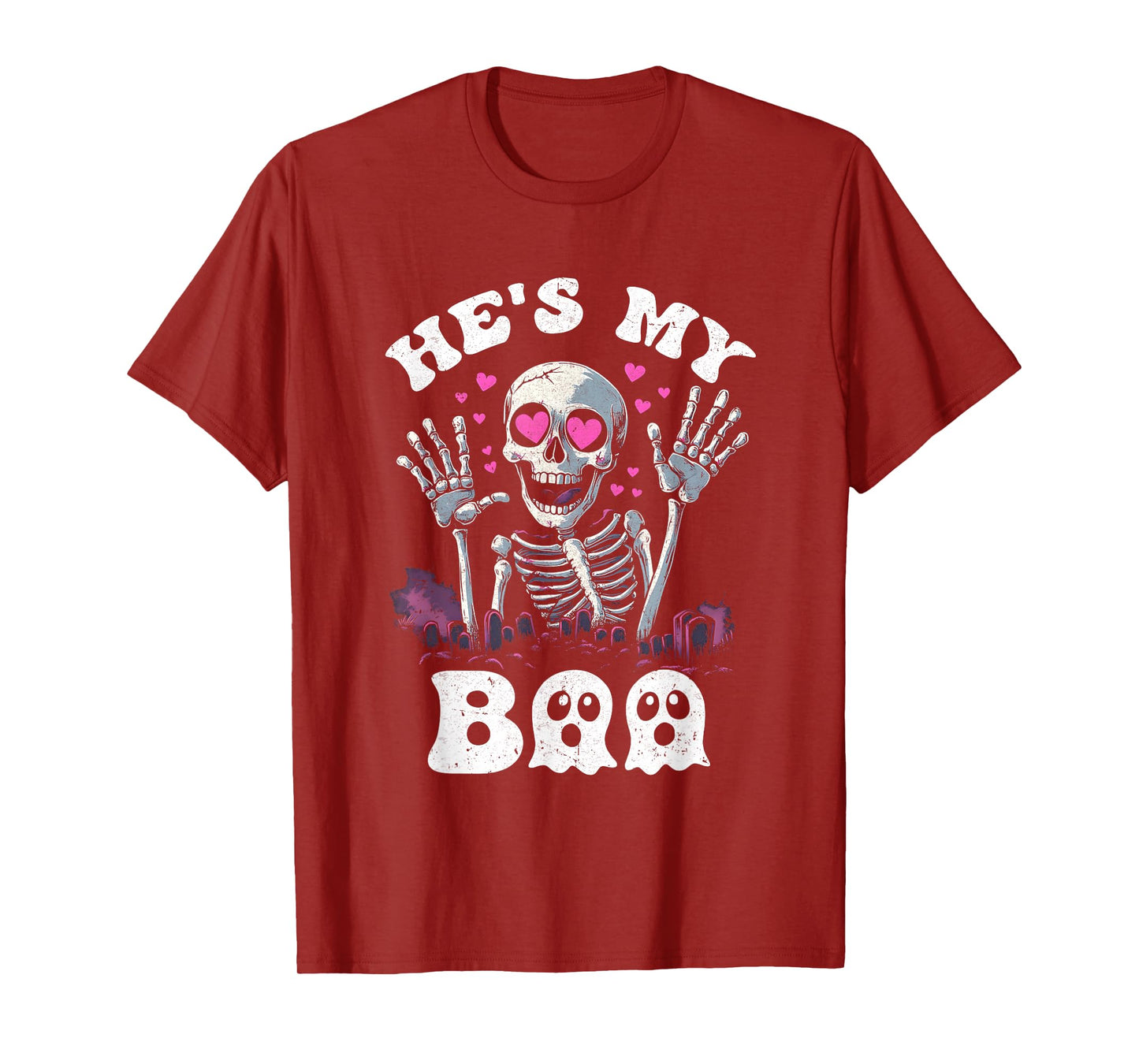 He's My Boo Matching Halloween Costume Couples She's My Boo T-Shirt