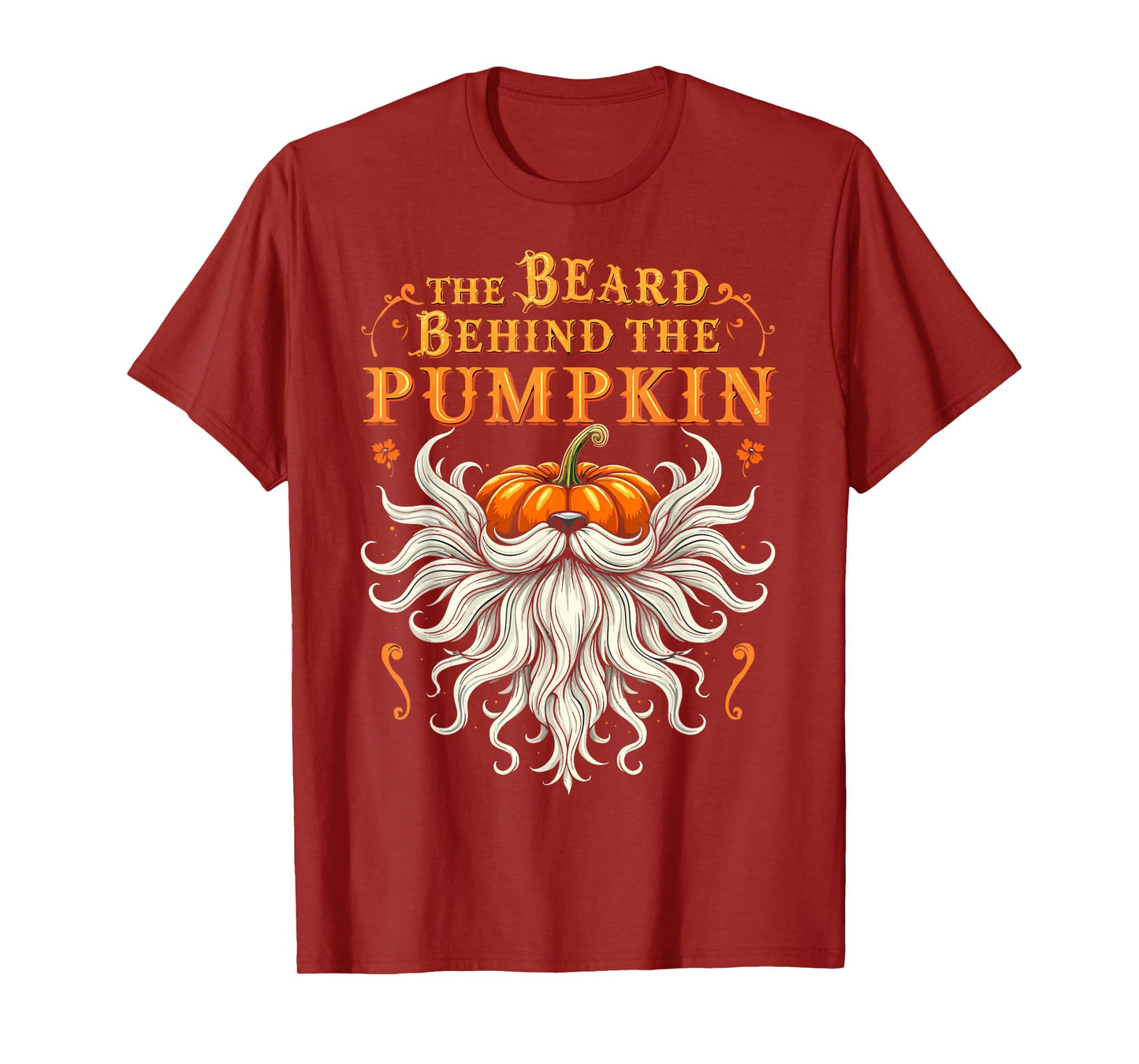 The Beard Behind the Pumpkin Halloween Bearded Men T-Shirt