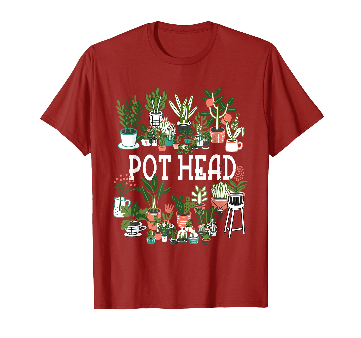 Funny Pot Plant Head Gardening Gardener Graphic Women Men T-Shirt