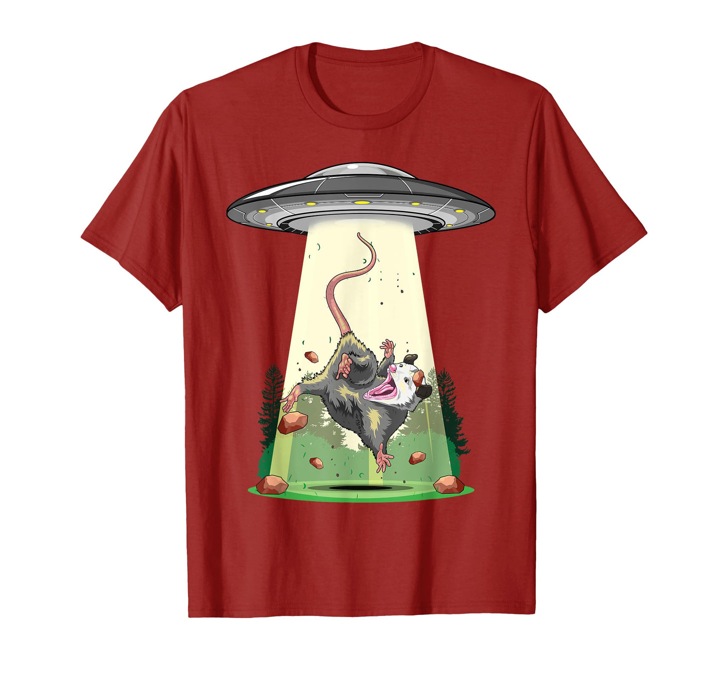 Alien Abduction Shirt Opossum UFO Flying Saucer Conspiracy T-Shirt