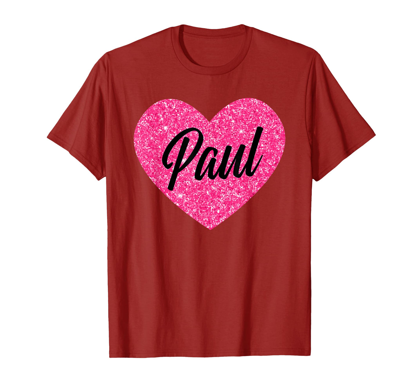 I Love Paul Cute Paul Pink Heart for Valentines Day T-Shirt