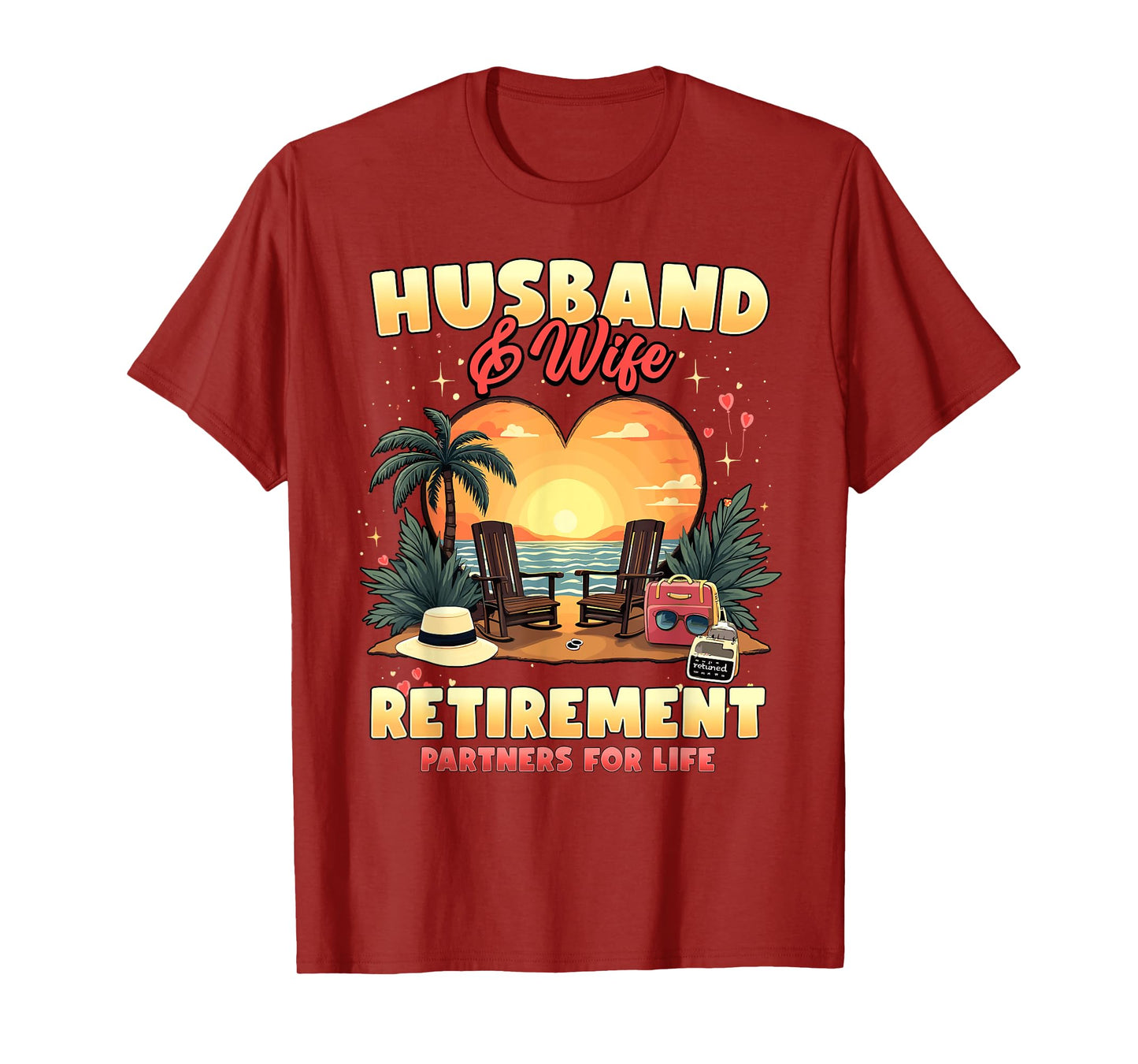 Husband and Wife Retirement Partners Couples Matching T-Shirt