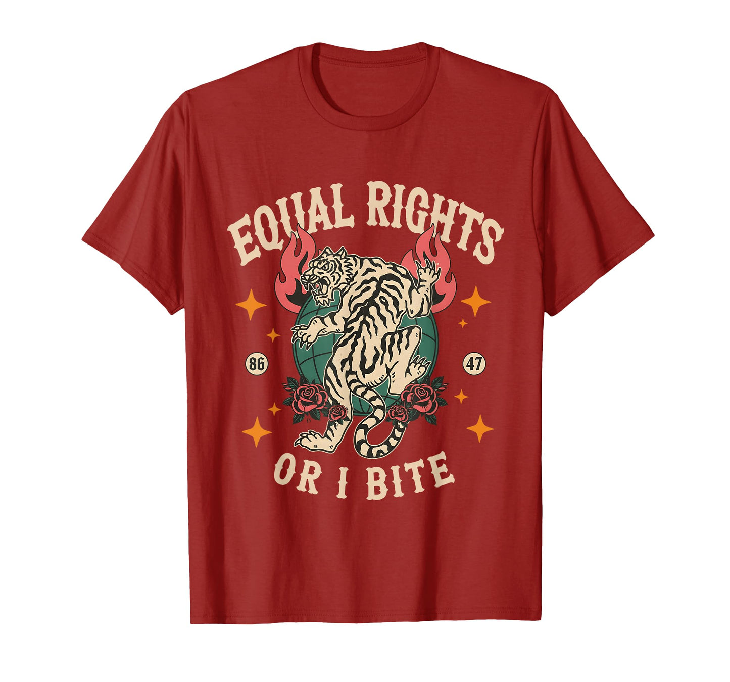 Equal Rights Or I Bite Tiger Equality Women Feminist T-Shirt