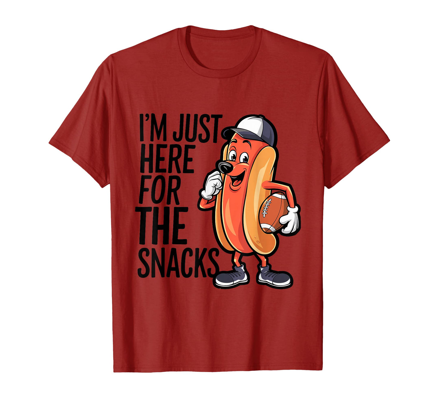 Funny I'm Just Here For The Snacks Football T-Shirt