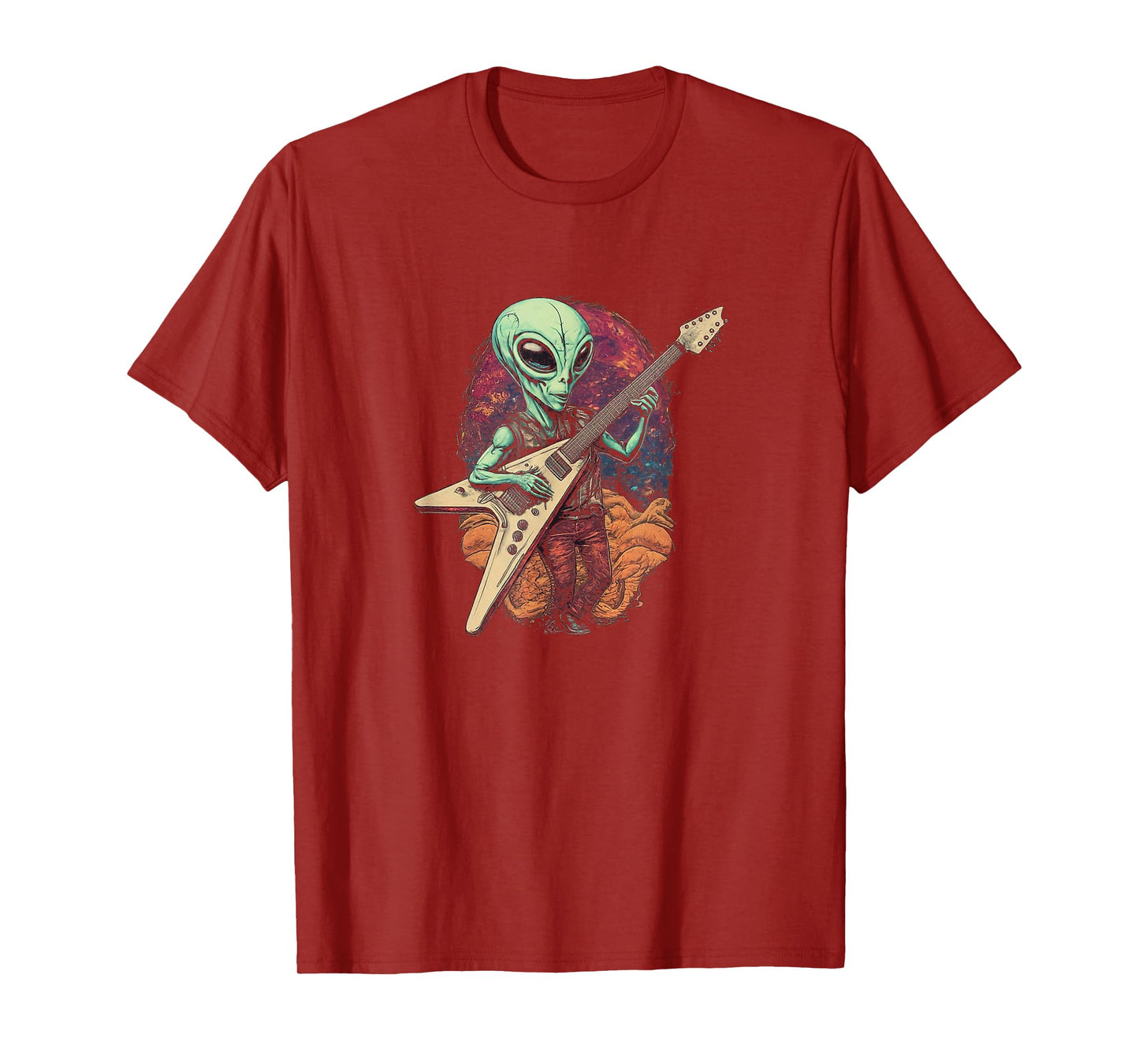 Alien Playing a Flying V Guitar T-Shirt