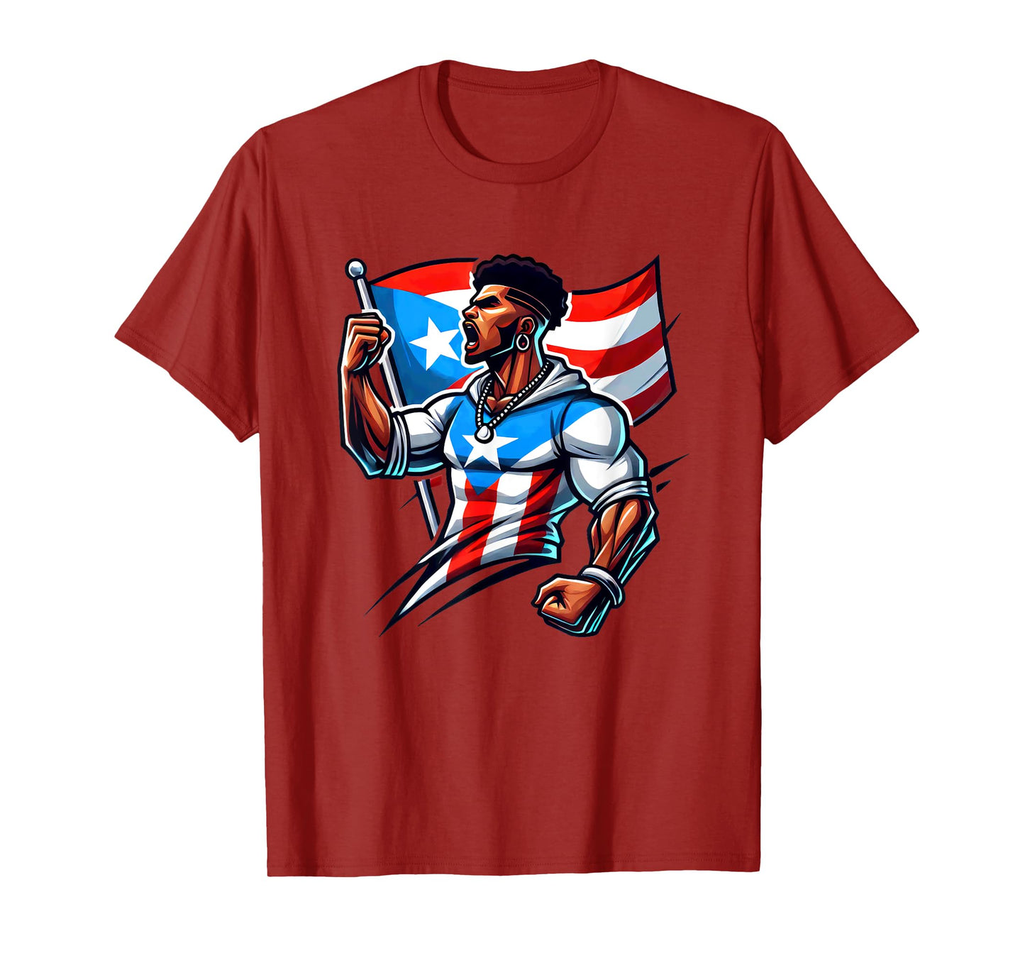 Afro Boricua Protest Fist Puerto Rican Flag Strong Latino T-Shirt