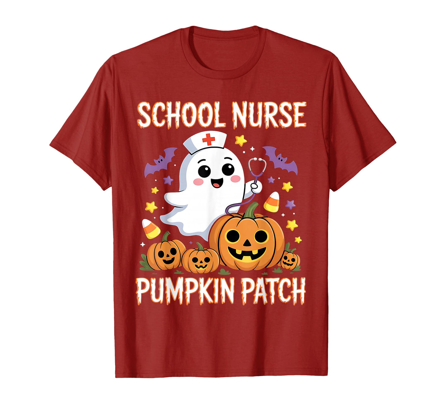 School Nurse Halloween Shirt School Nurse Pumpkin Patch T-Shirt