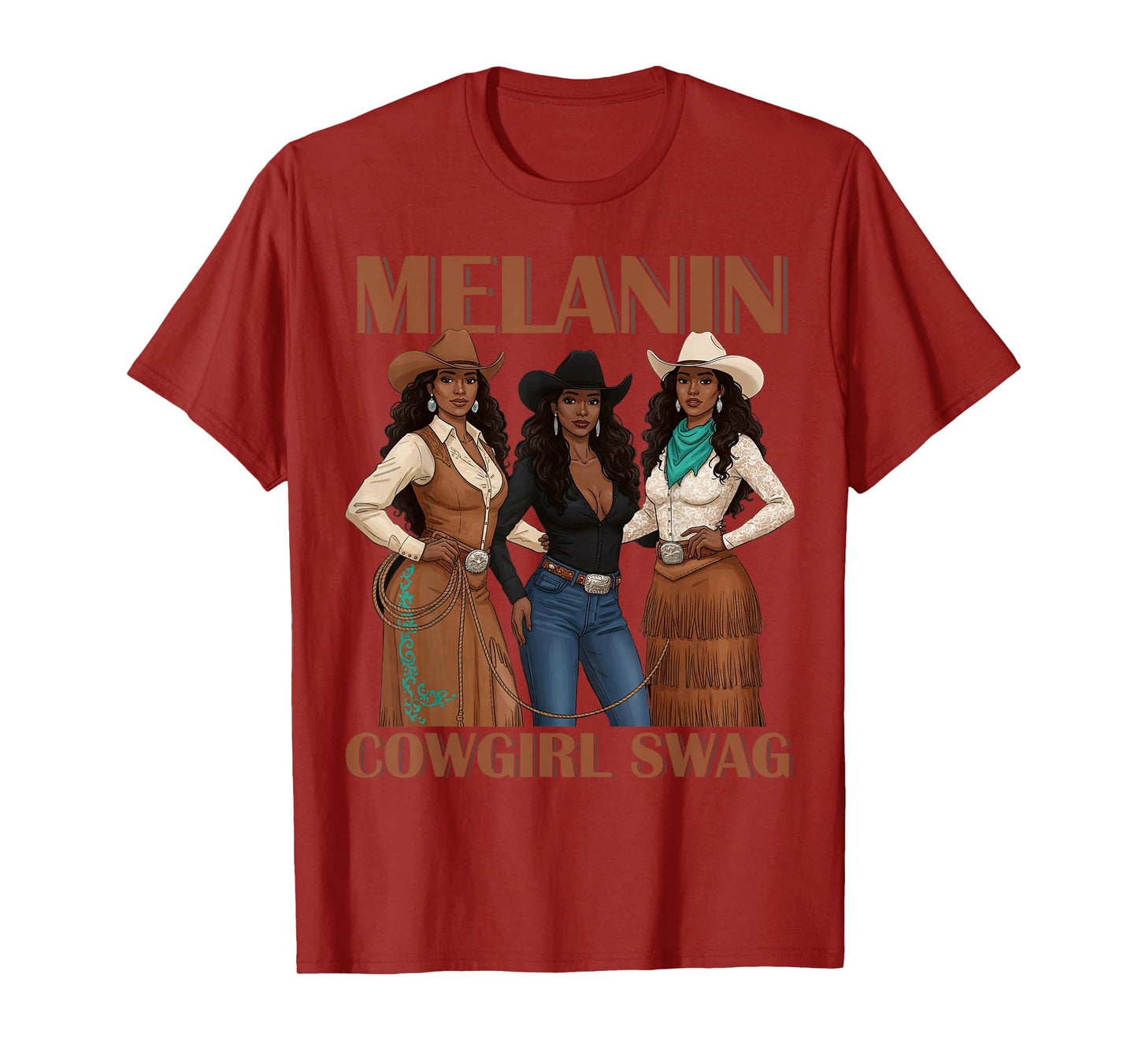 Let's Go Girls Retro Western Country Melanin Cowgirl Swag T-Shirt