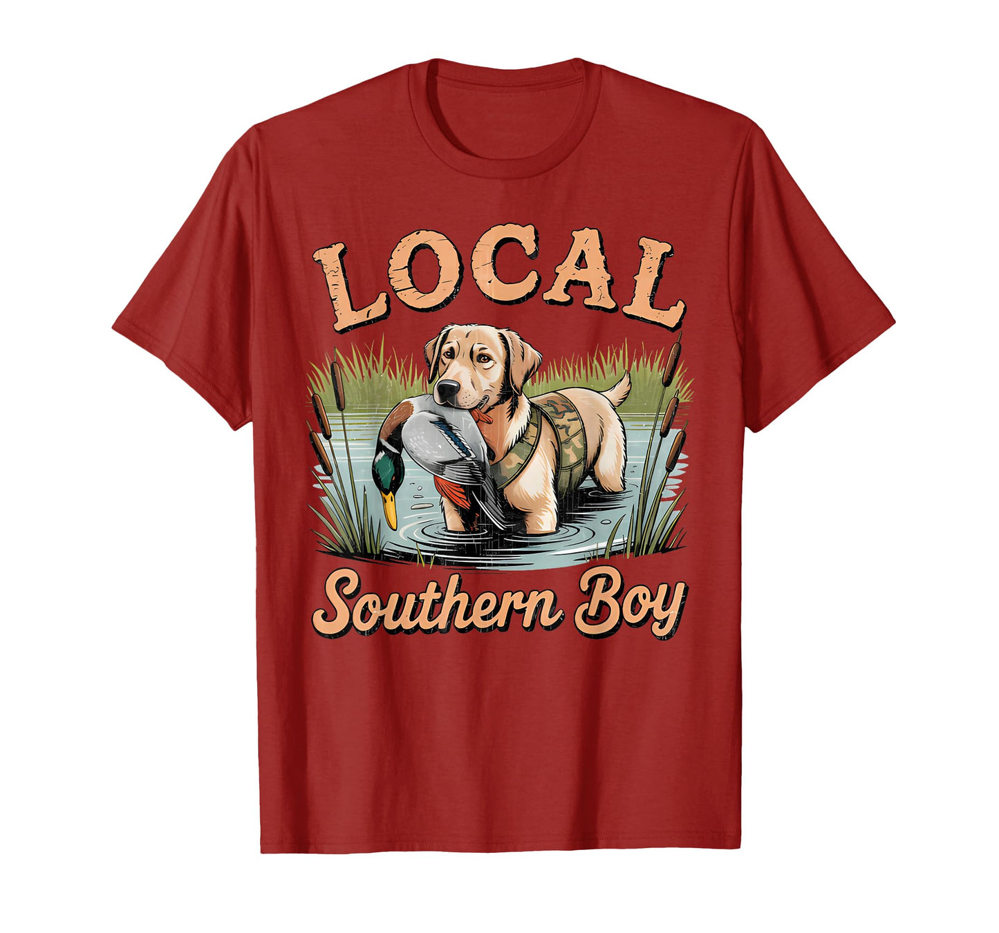 Local Southern Boy Hunting Dog Duck Camouflag for Mens T-Shirt