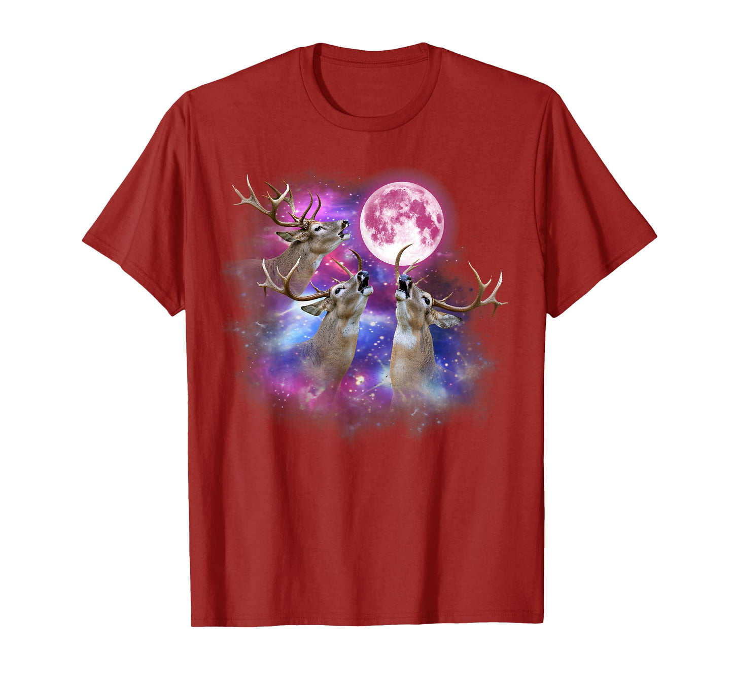 White tailed deer Howling At The Moon Wildlife colorful T-Shirt