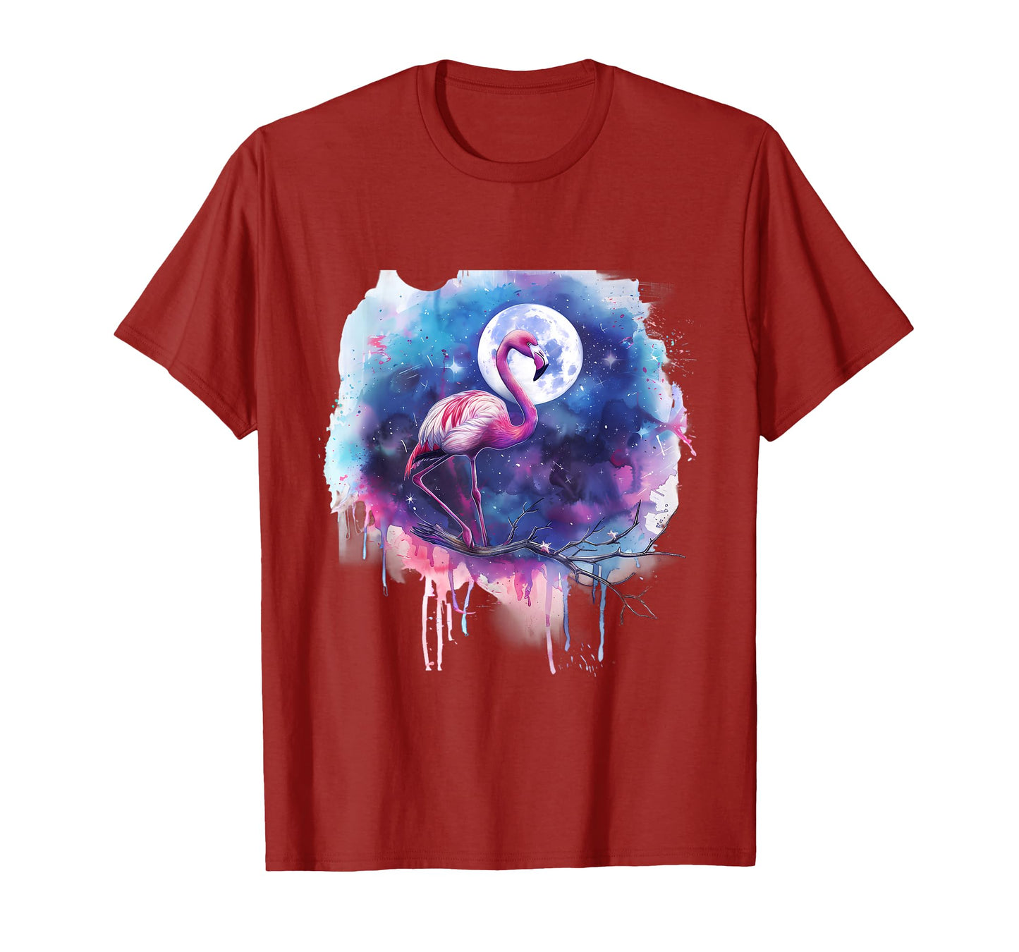 Pink Flamingo Bird Moon Wildlife Flamingo Lover Artwork T-Shirt